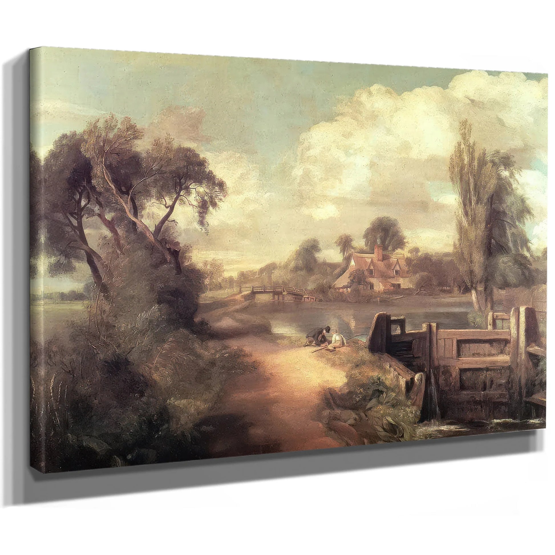 Landscape Boys Fishing By John Constable Fine Art Print