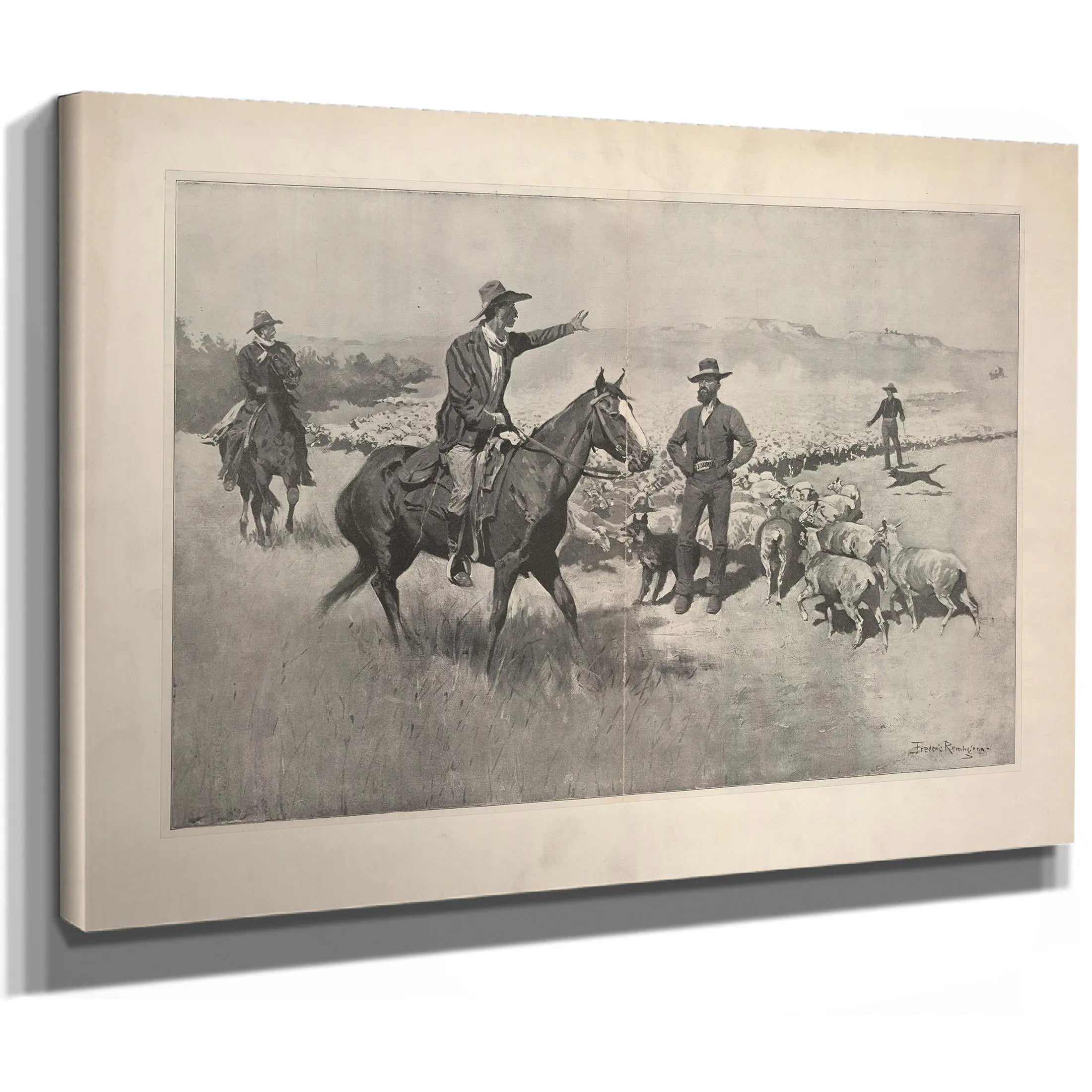 The Drought In The Southwest Cattlemen Warning Sheep Herders Away From Their Water by Frederic Remington