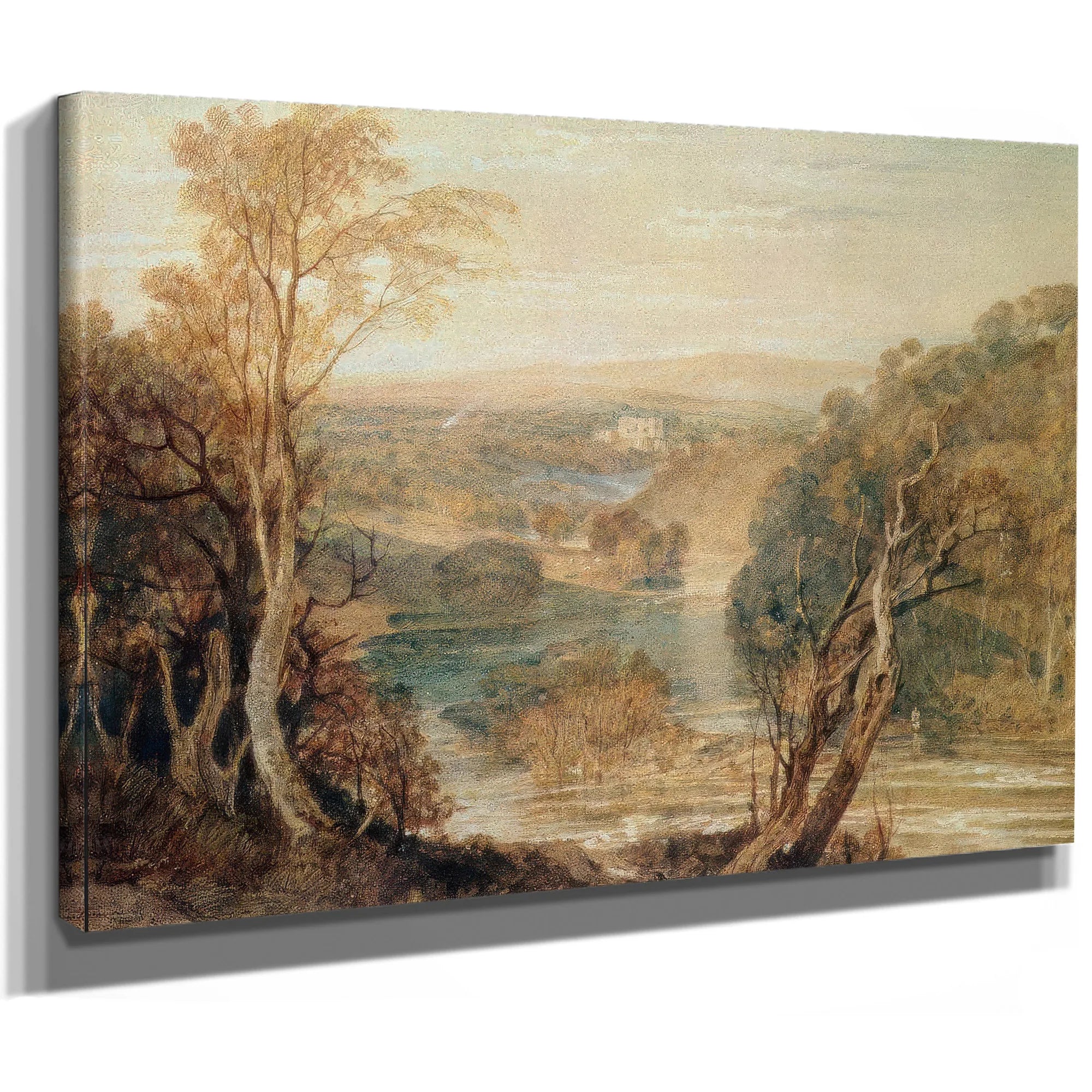 The River Wharfe With A Distant View Of Barden Tower By Joseph Mallord William Turner Fine Art Print