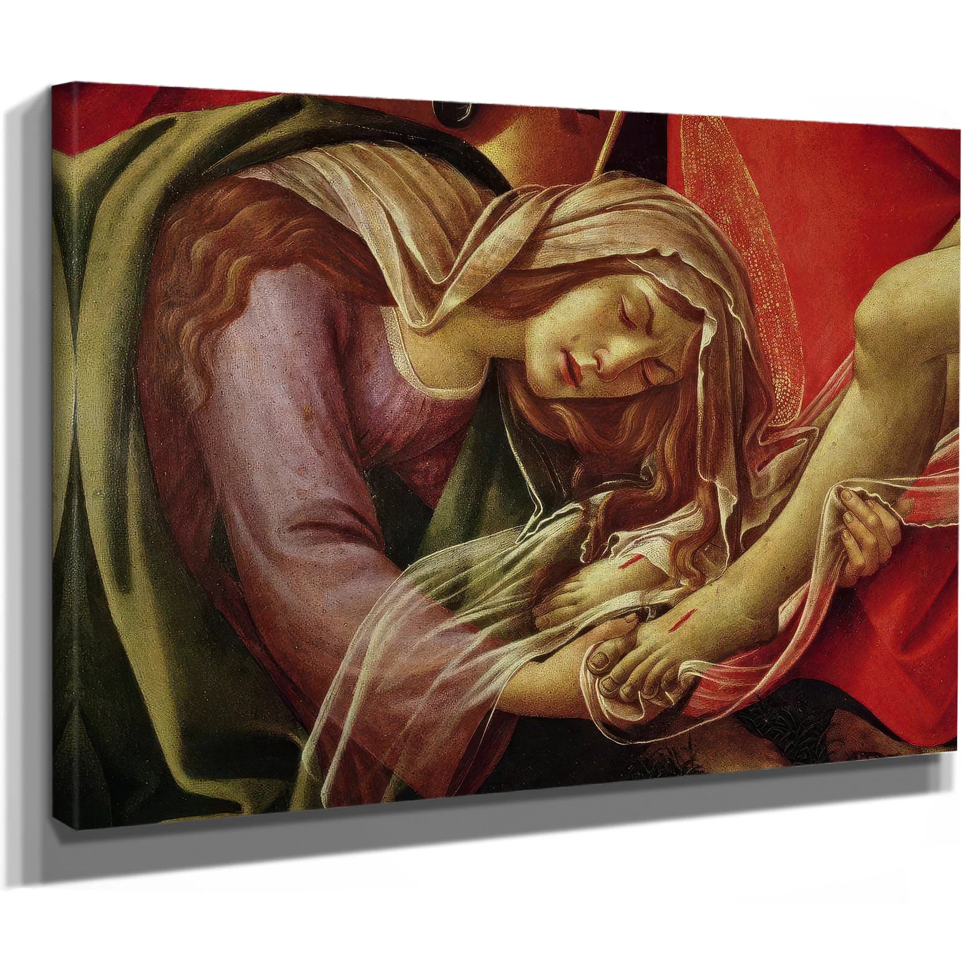 The Lamentation Of Christ Detail Of Mary Magdalene And The Feet Of Christ By Sandro Botticelli Fine Art Print