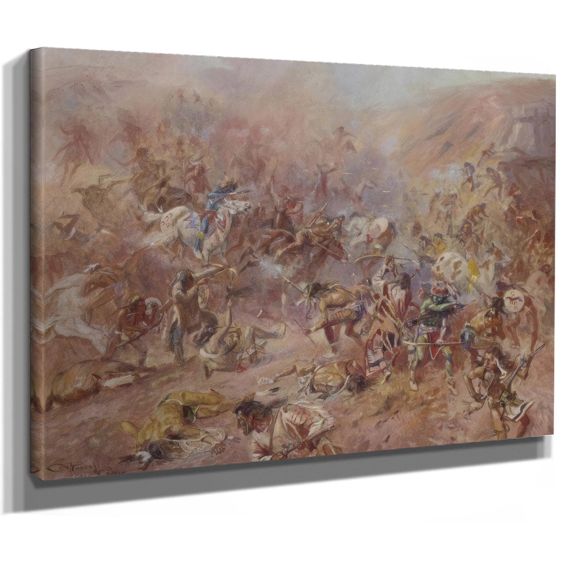 The Battle At Belly River By Charles Marion Russell Fine Art Print