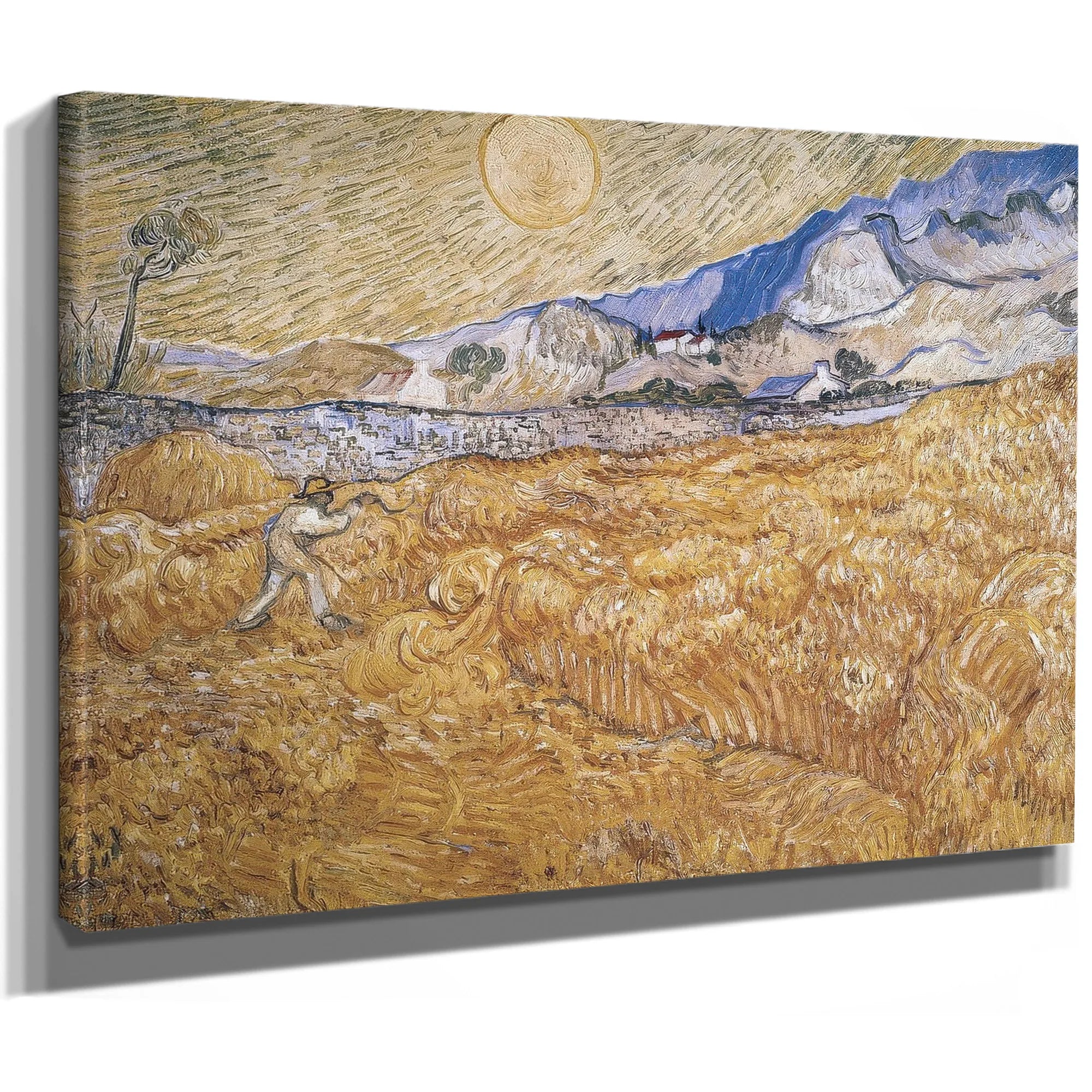 Wheat Field With Reaper (Harvest In Provence) By Vincent Van Gogh Fine Art Print