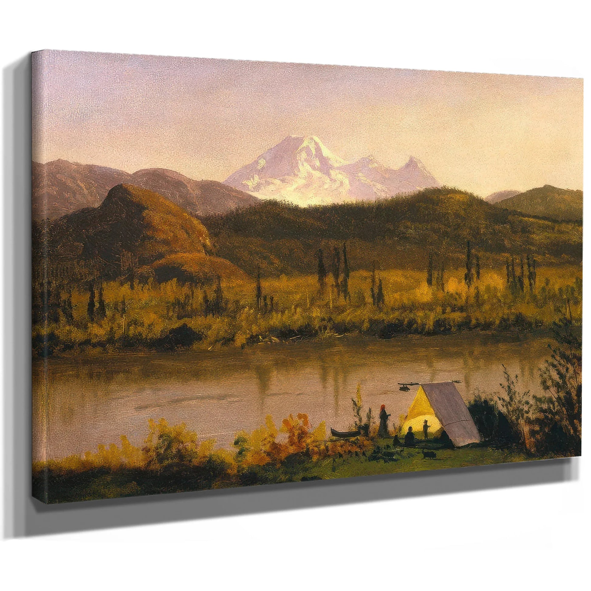Mount Baker Washington From The Frazier River Encampment In The Rockies By Albert Bierstadt Fine Art Print