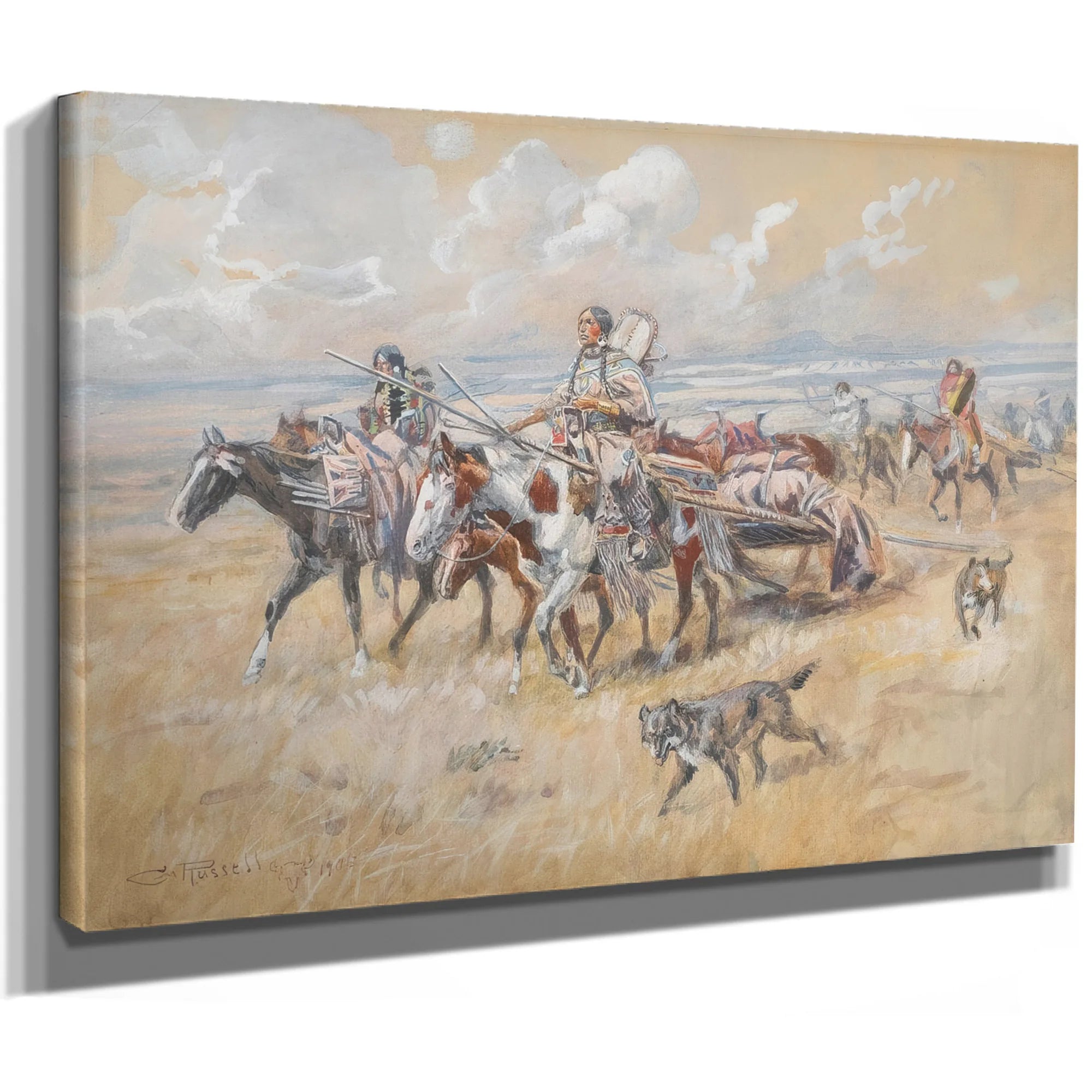 Women Of The Plains By Charles Marion Russell Fine Art Print