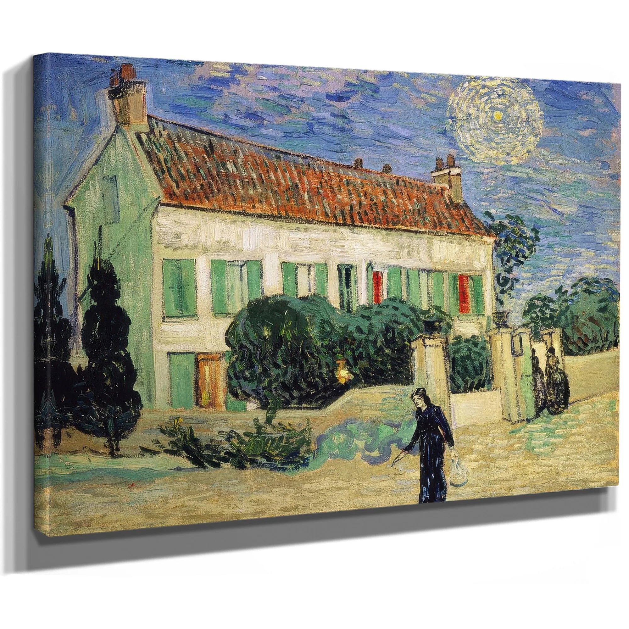 White House At Night By Vincent Van Gogh Fine Art Print