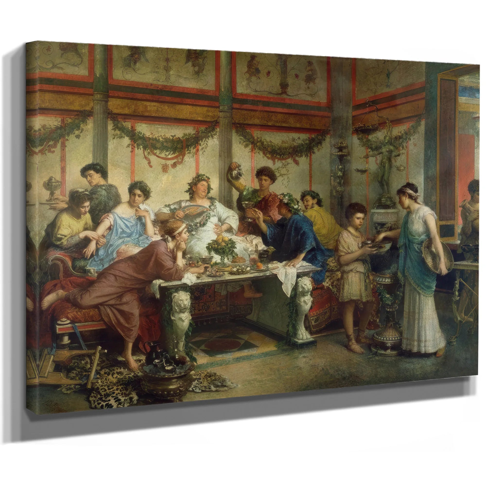 A Roman Feast By Roberto Bompiani Fine Art Print