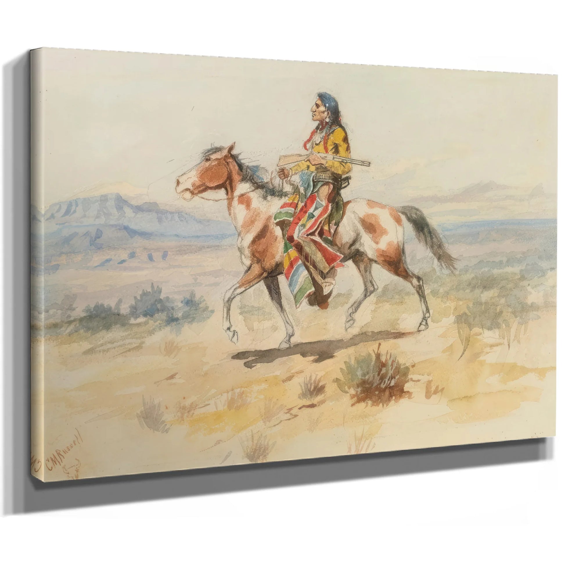 Blackfoot Indian A Crow Scout By Charles Marion Russell Fine Art Print