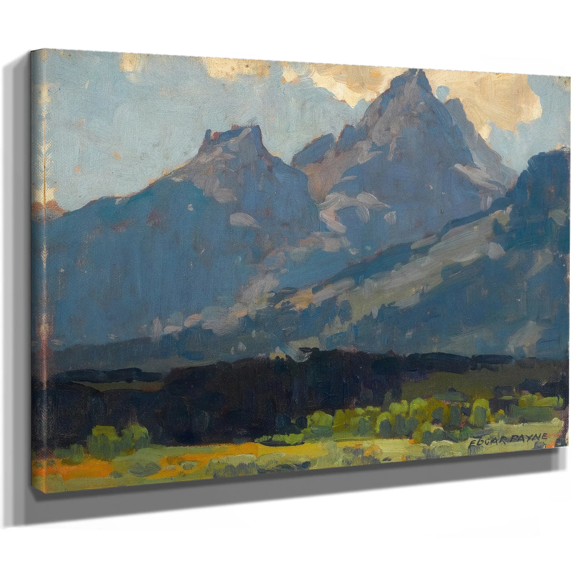 A View From The Valley Floor Towards The Sierras By Edgar Payne Fine Art Print