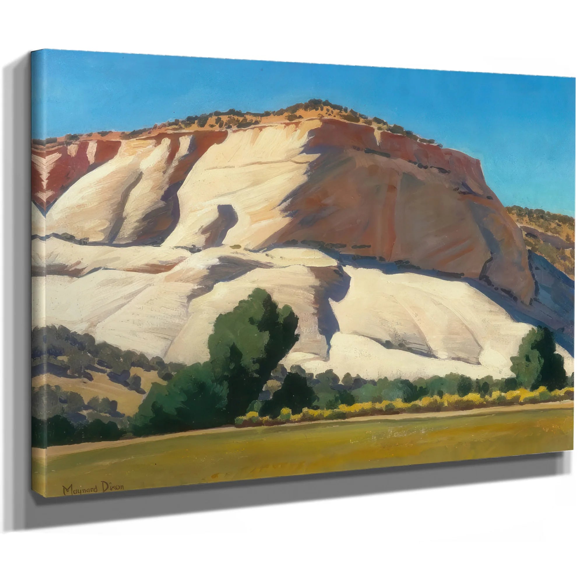 White Butte And Meadow By Maynard Dixon Fine Art Print