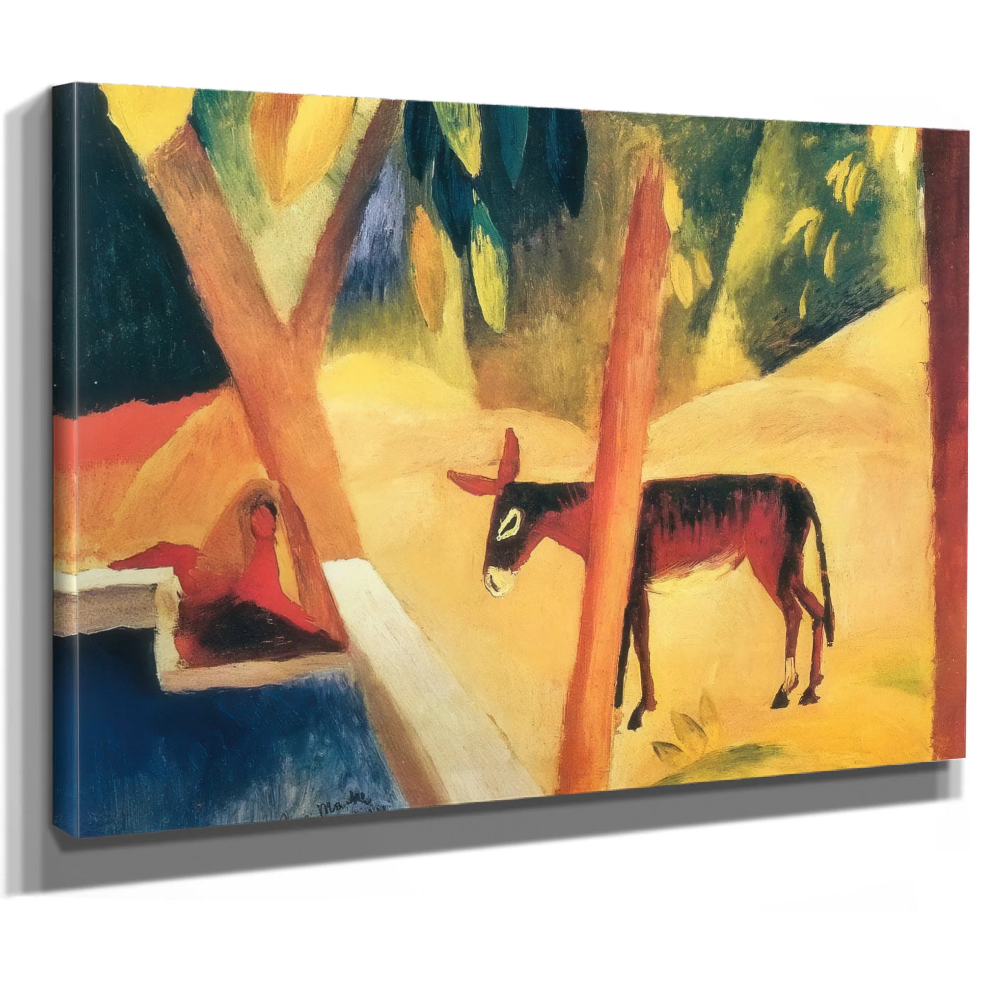 Donkey In A Palm Grove By August Macke Fine Art Print