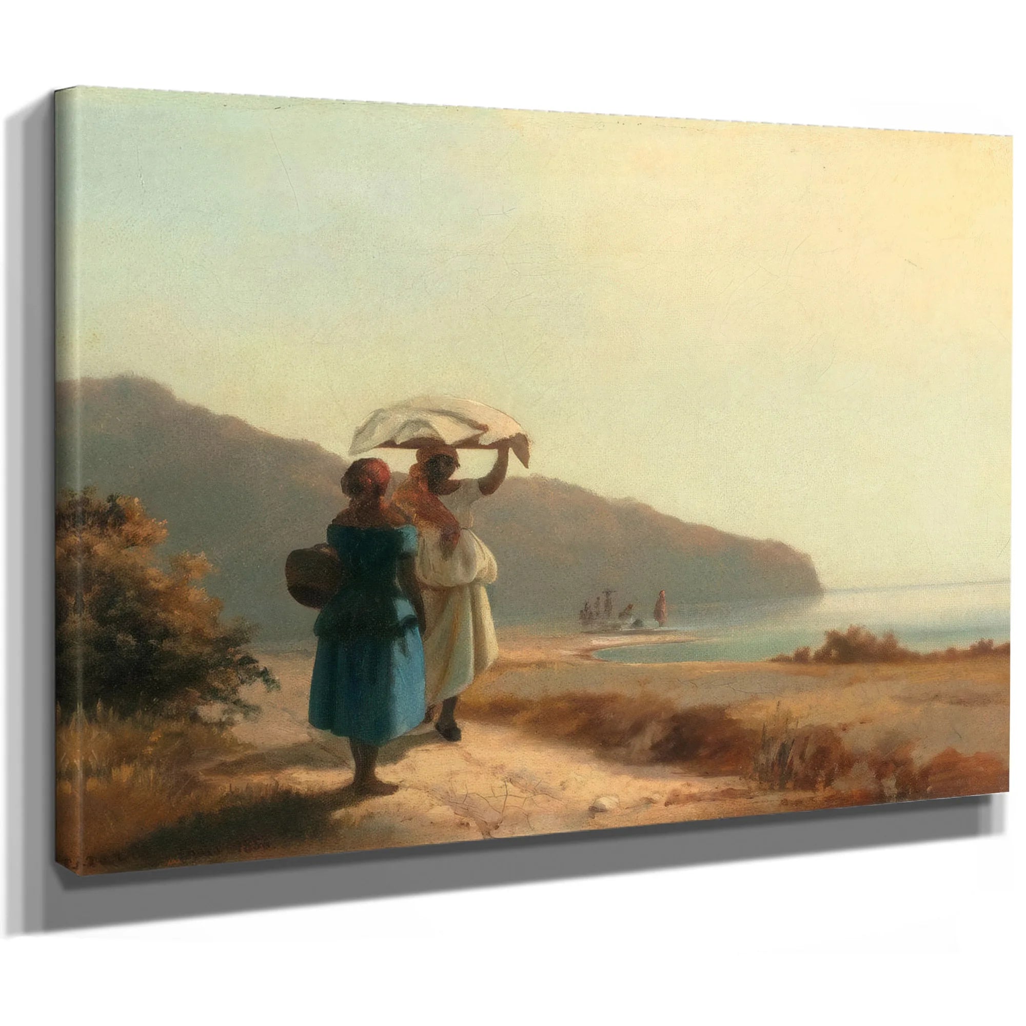 Deux Femmes Causant Au Bord De La Mer Saint Thomas By Camille Pissarro Fine Art Print