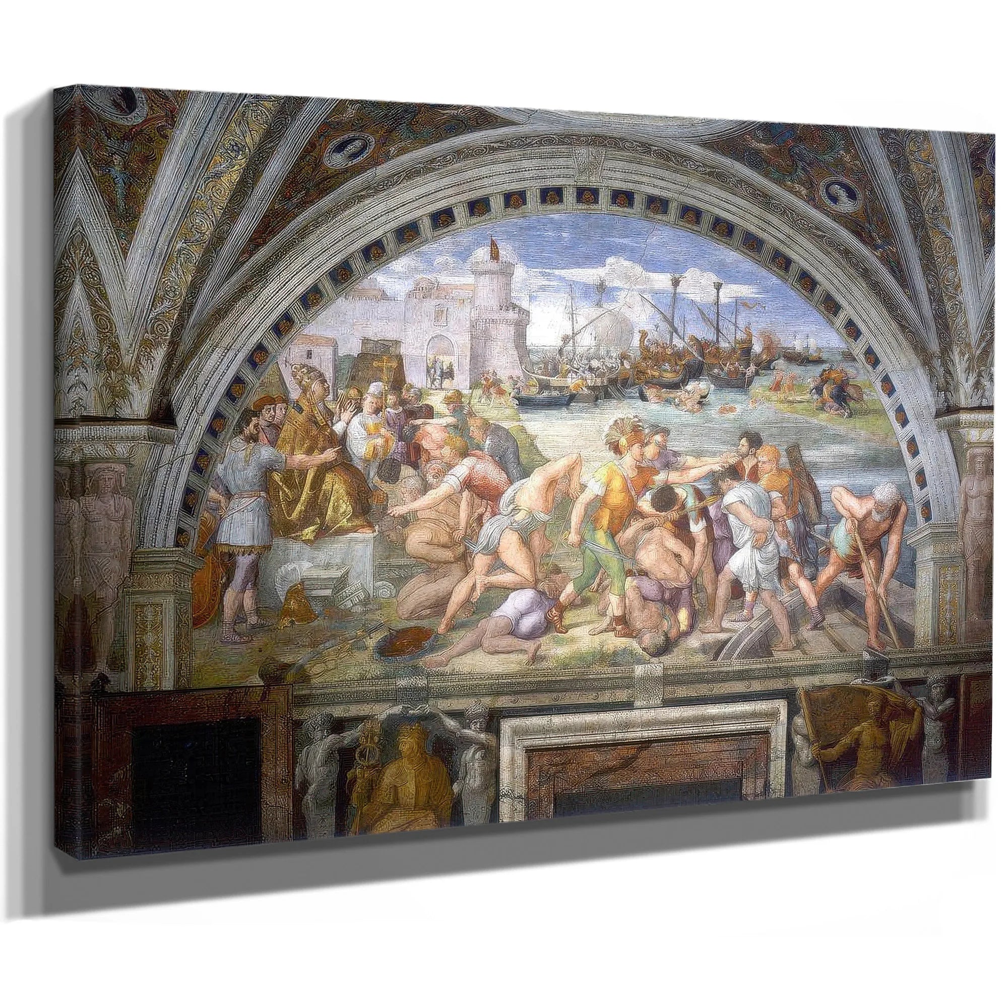 The Battle Of Ostia By Raphael Fine Art Print
