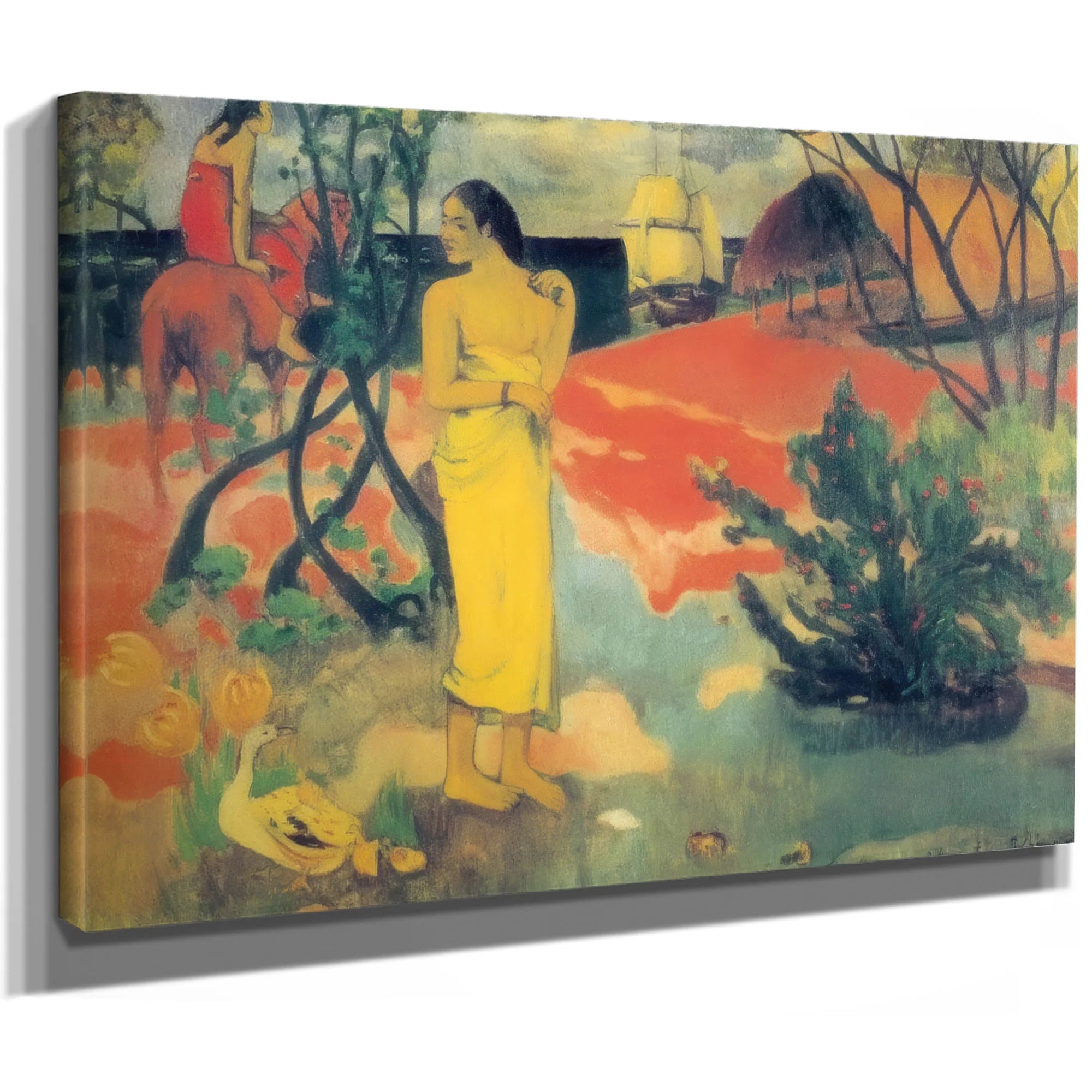 Te Tiai Na Oe Ite Rata ( Are You Waiting For A Letter) By Paul Gauguin Fine Art Print