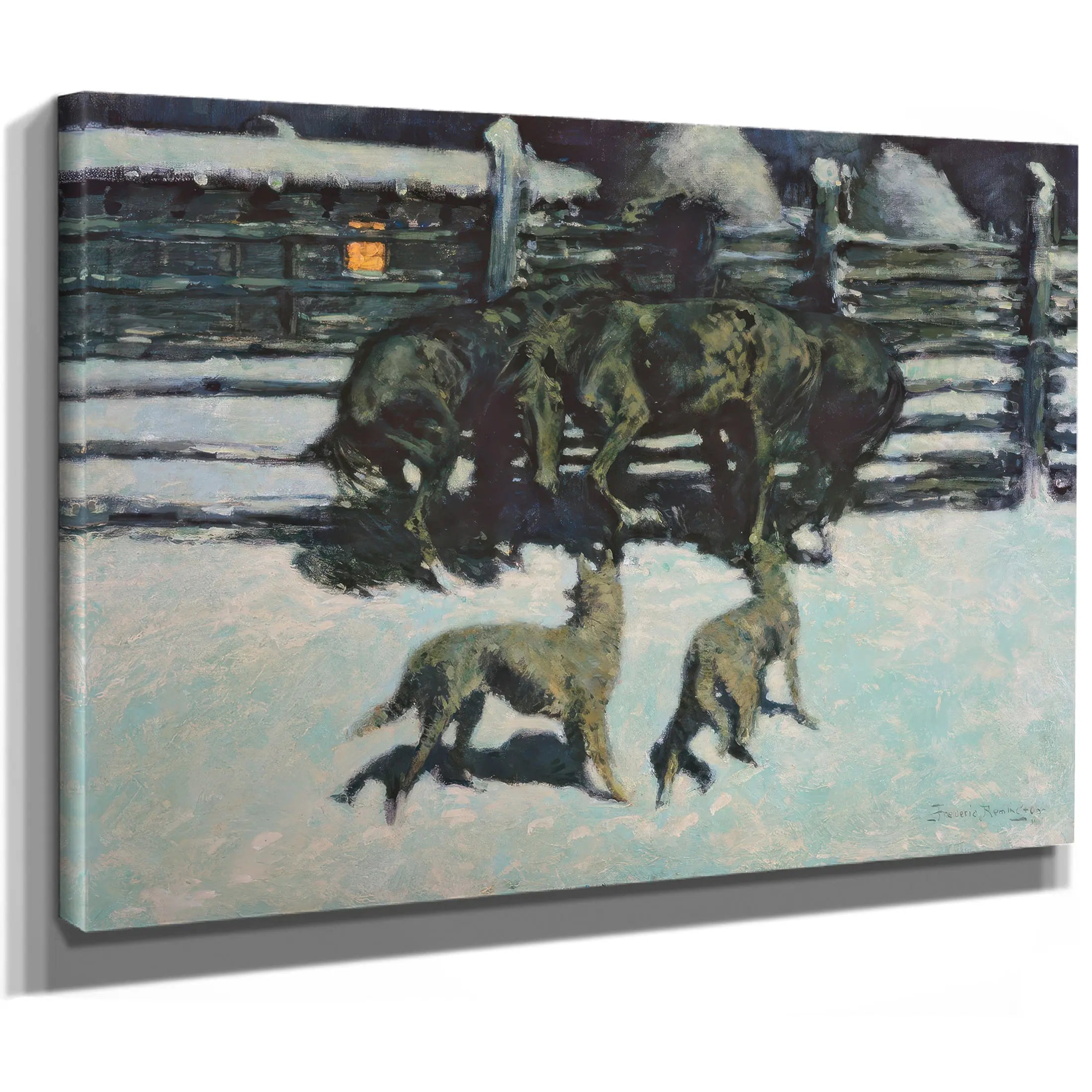 The Call For Help At Bay C Oil On Canvas by Frederic Remington