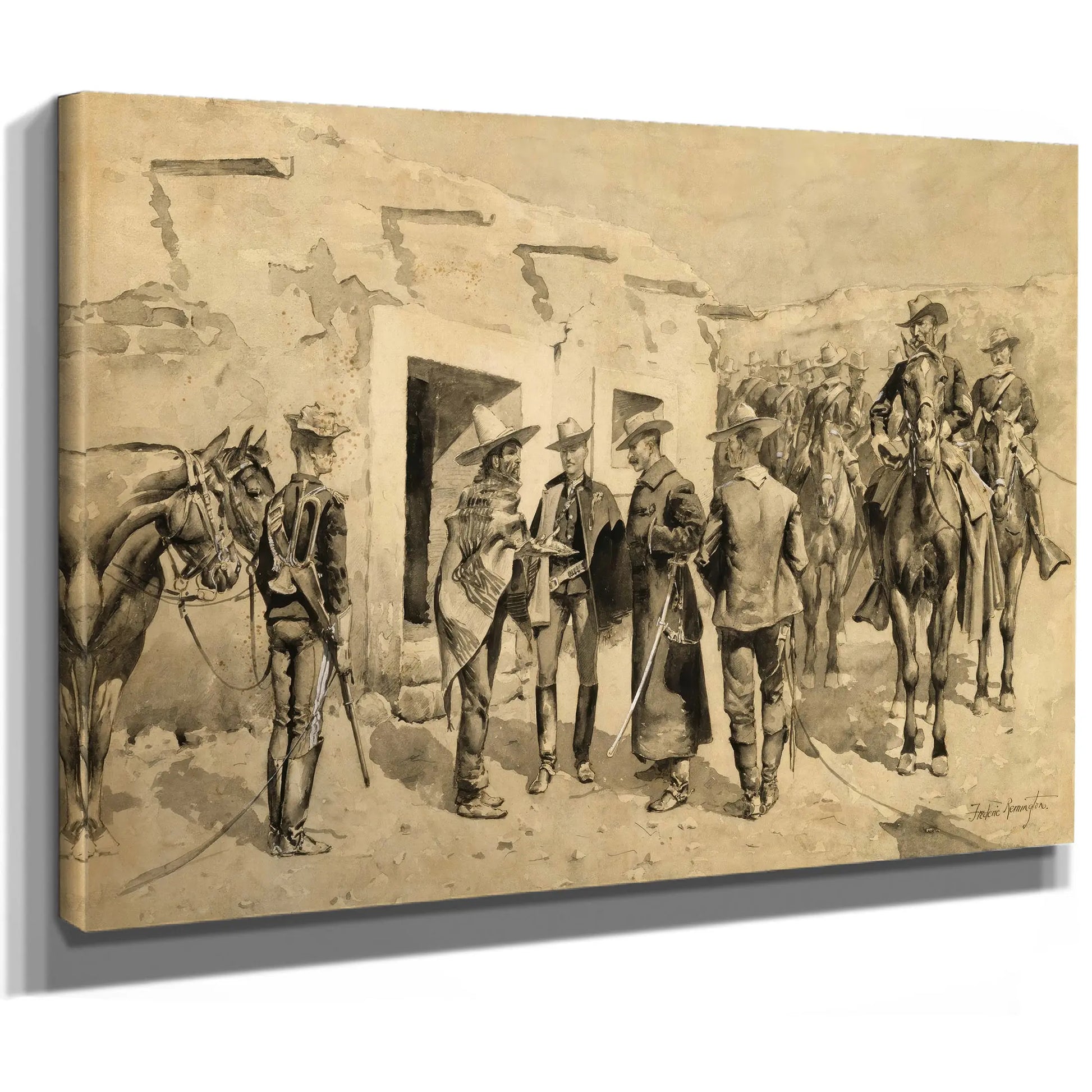 U S Cavalry Hunting Garza Men On The Rio Grande by Frederic Remington