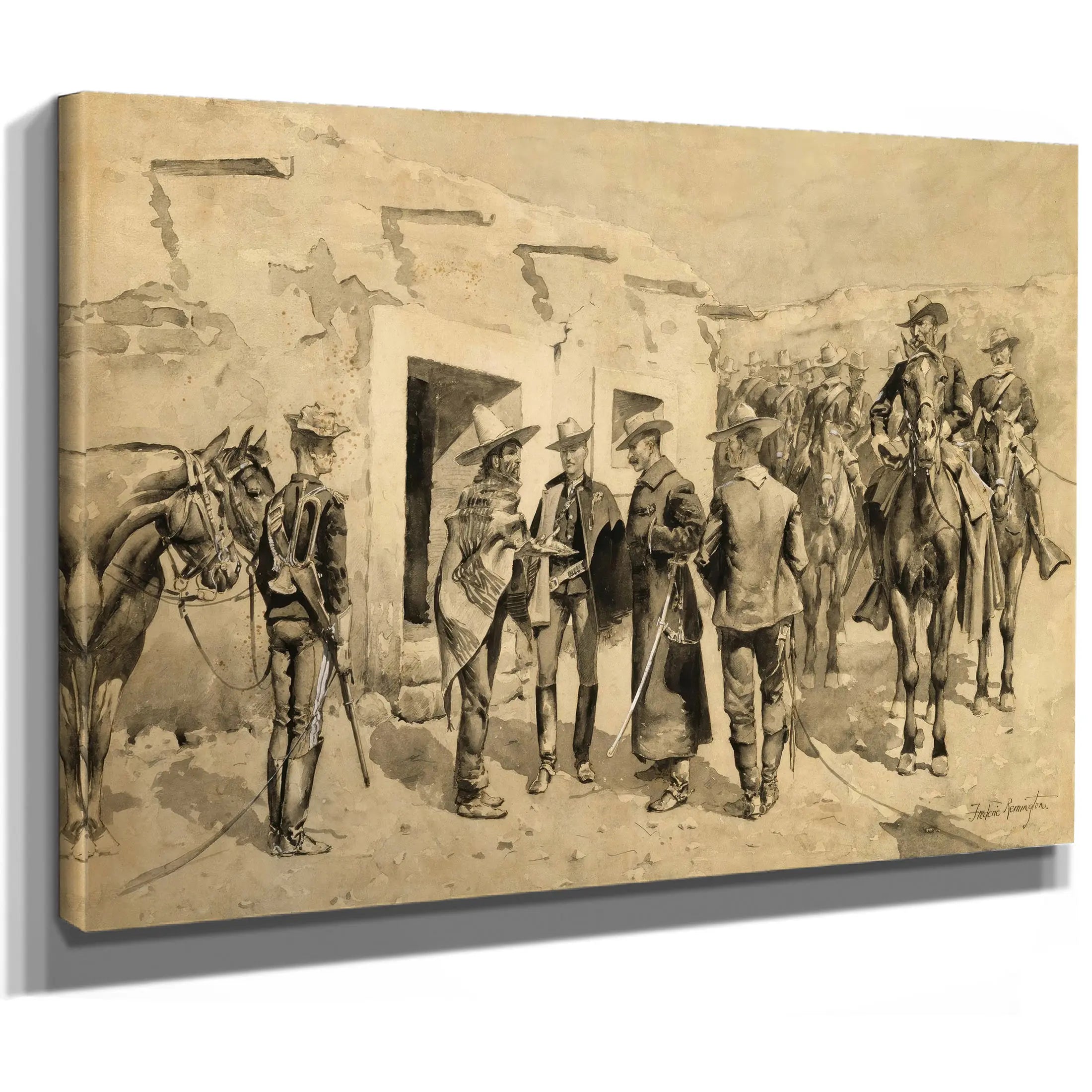 U S Cavalry Hunting Garza Men On The Rio Grande by Frederic Remington