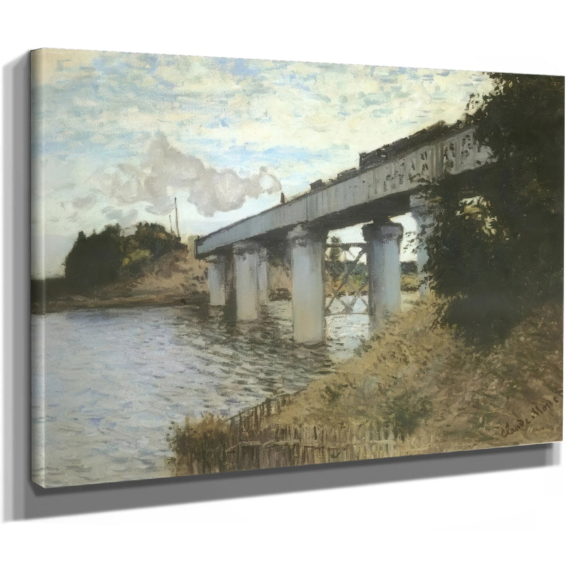 The Railway Bridge At Argenteuil By Claude Monet Fine Art Print