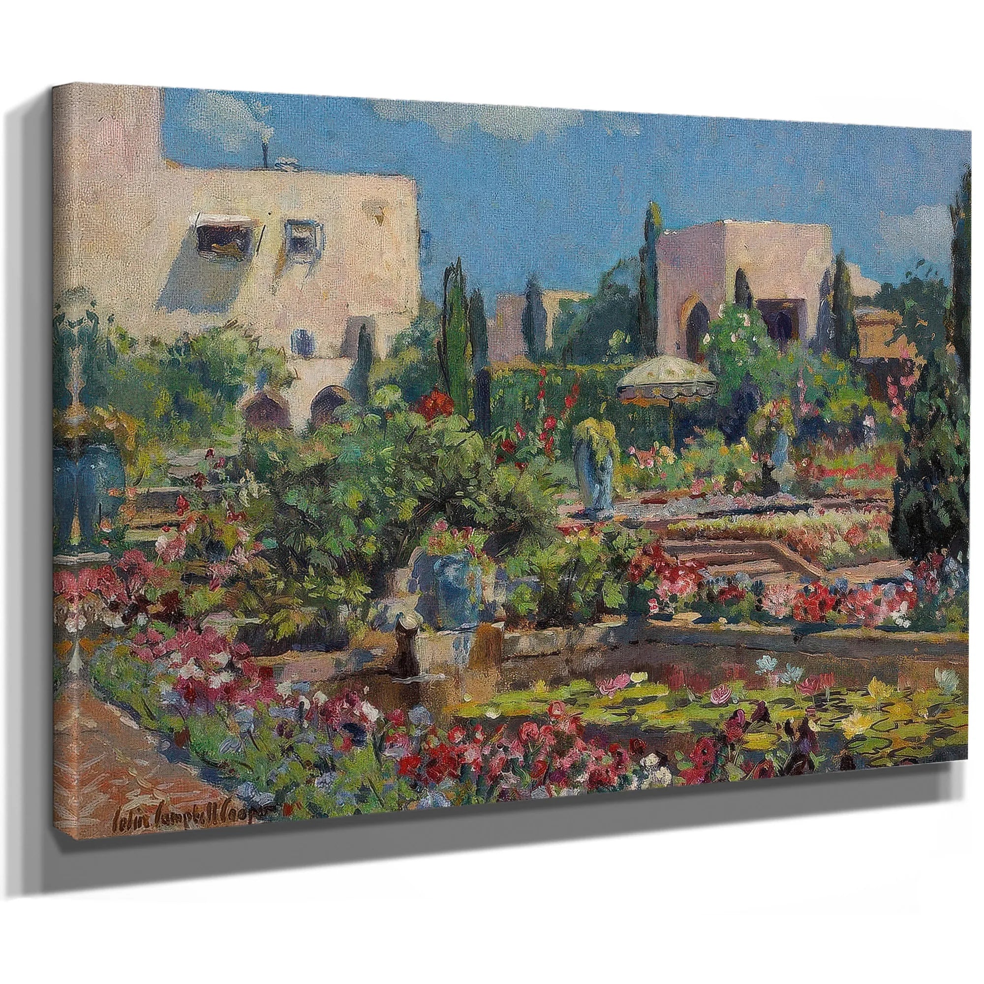 The Terrace, Samarkand Hotel, Santa Barbara, 1928 By Colin Campbell Cooper Fine Art Print