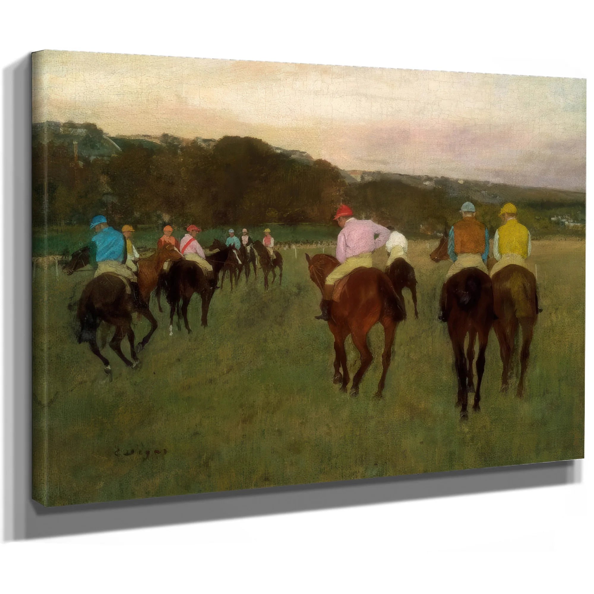 Race Horses At Longchamp By Edgar Degas Fine Art Print