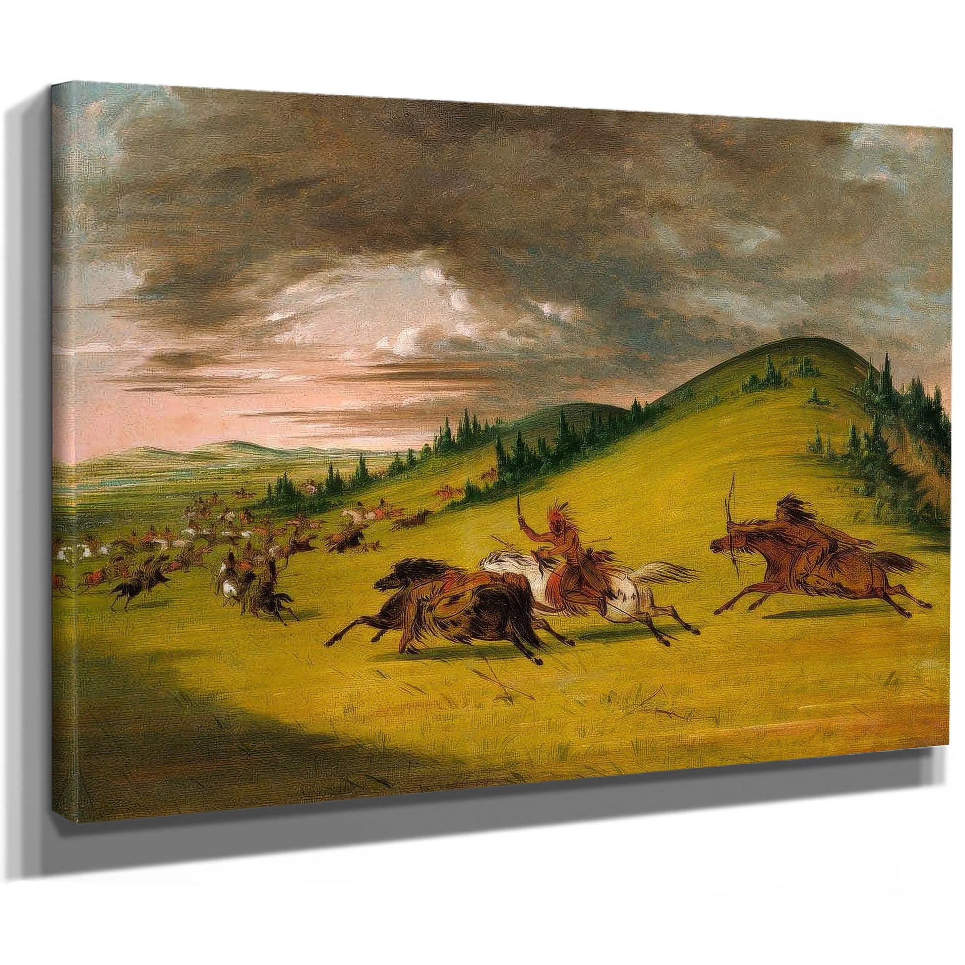 Battle Between Sioux And Sac And Fox By George Catlin Fine Art Print