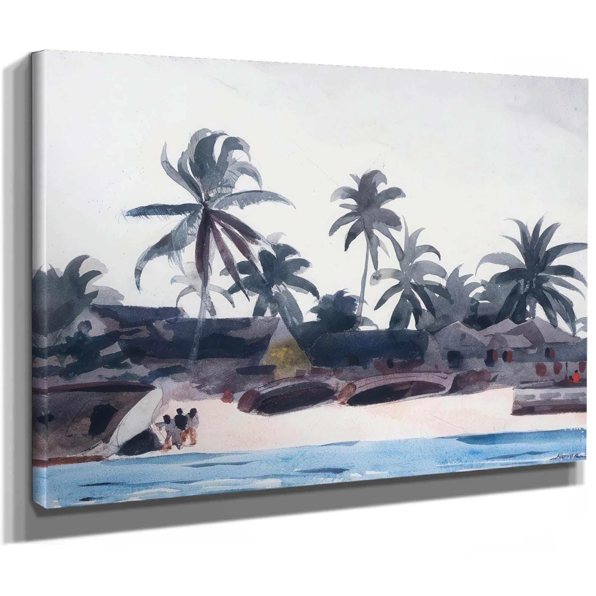 Key West Negro Cabins And Palms (A Bahama Fishing Village) By Winslow Homer Fine Art Print