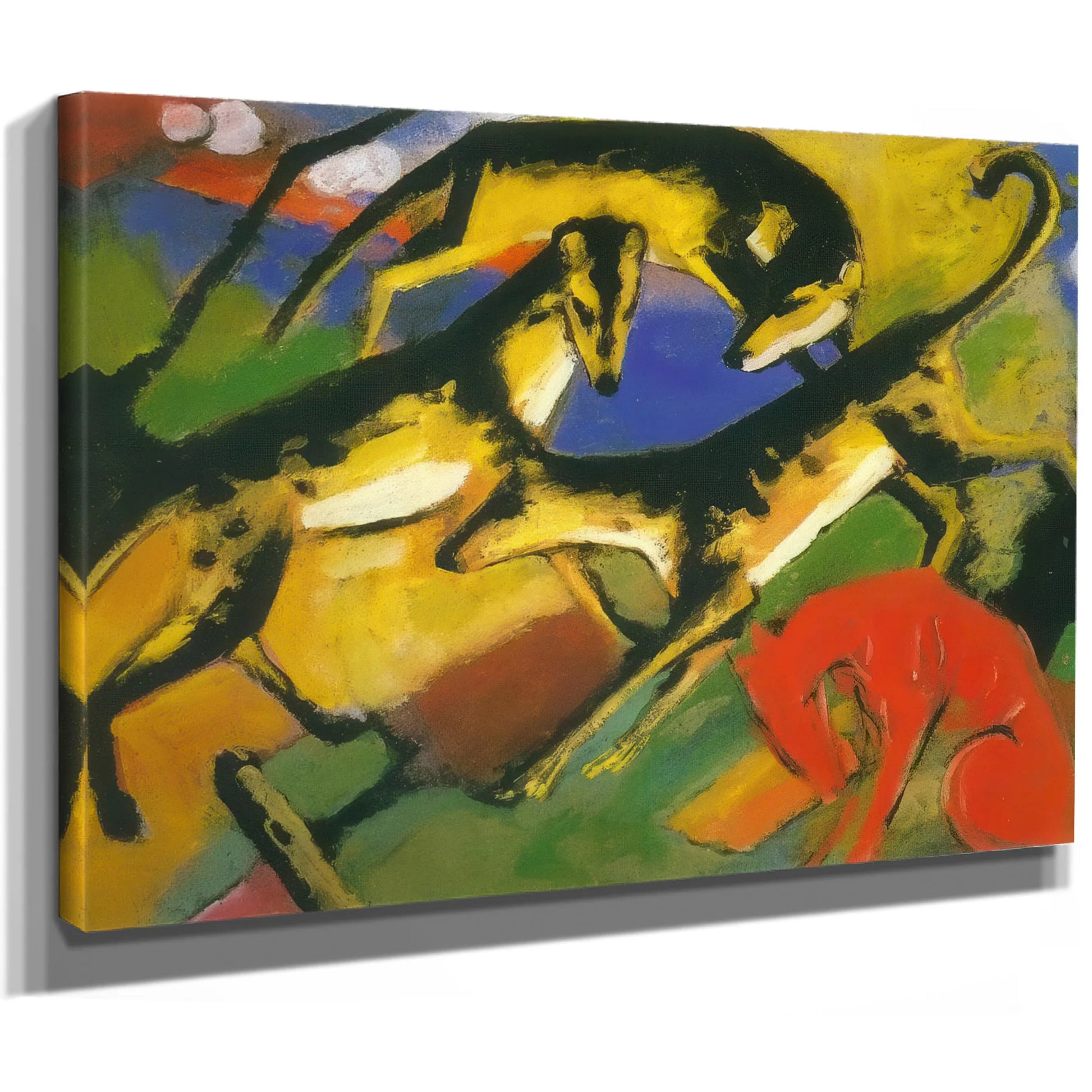 Playing Dogs By Franz Marc Fine Art Print