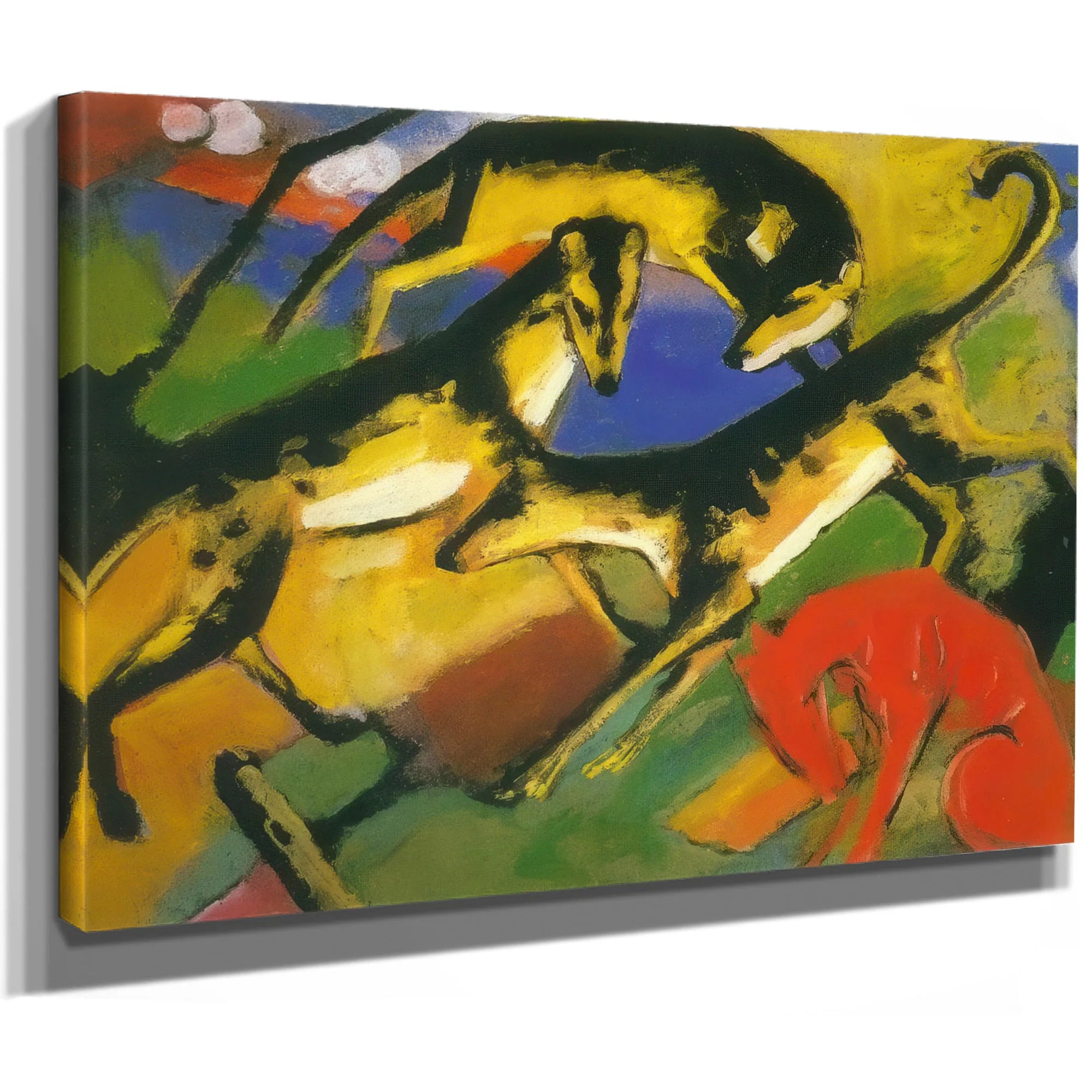 Playing Dogs By Franz Marc Fine Art Print