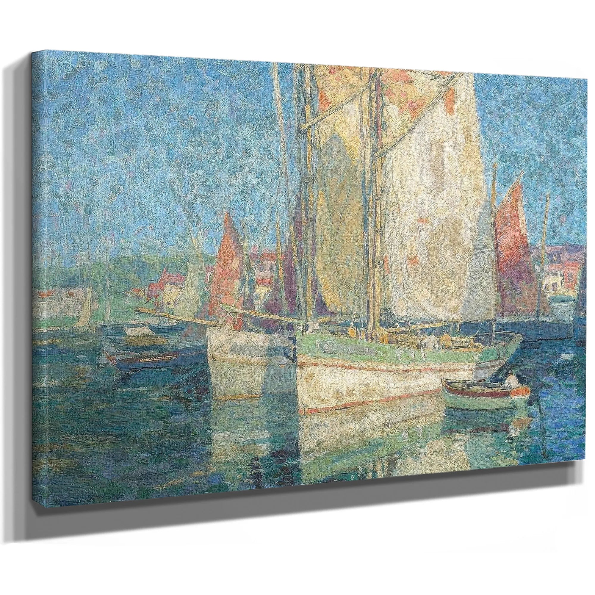 Fishing Boats In A Harbor By Edgar Payne Fine Art Print