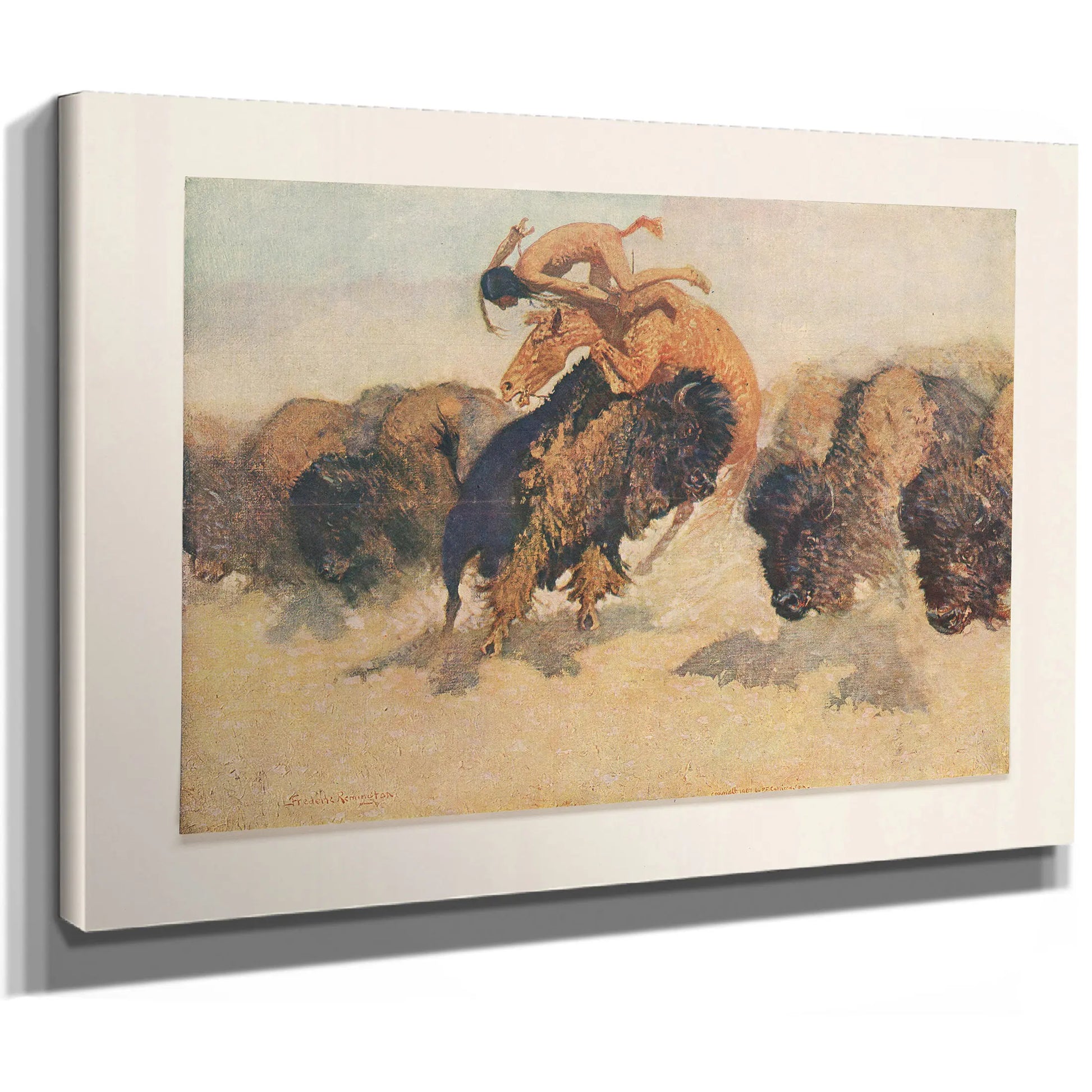 The Buffalo Runner by Frederic Remington