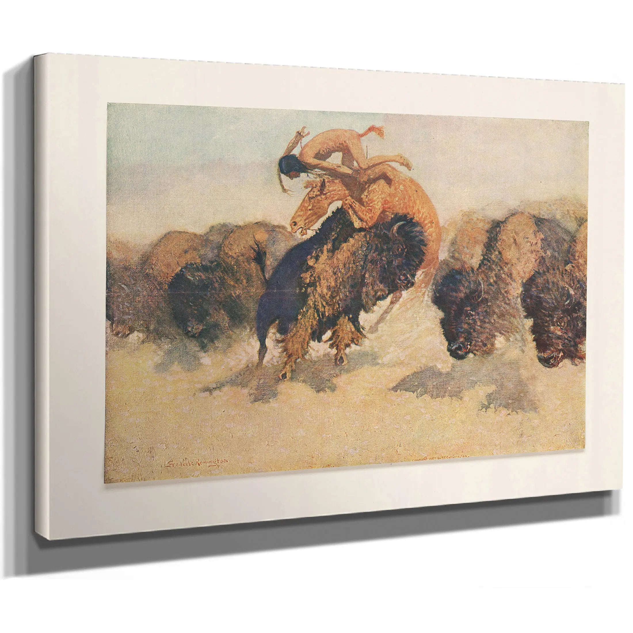 The Buffalo Runner by Frederic Remington