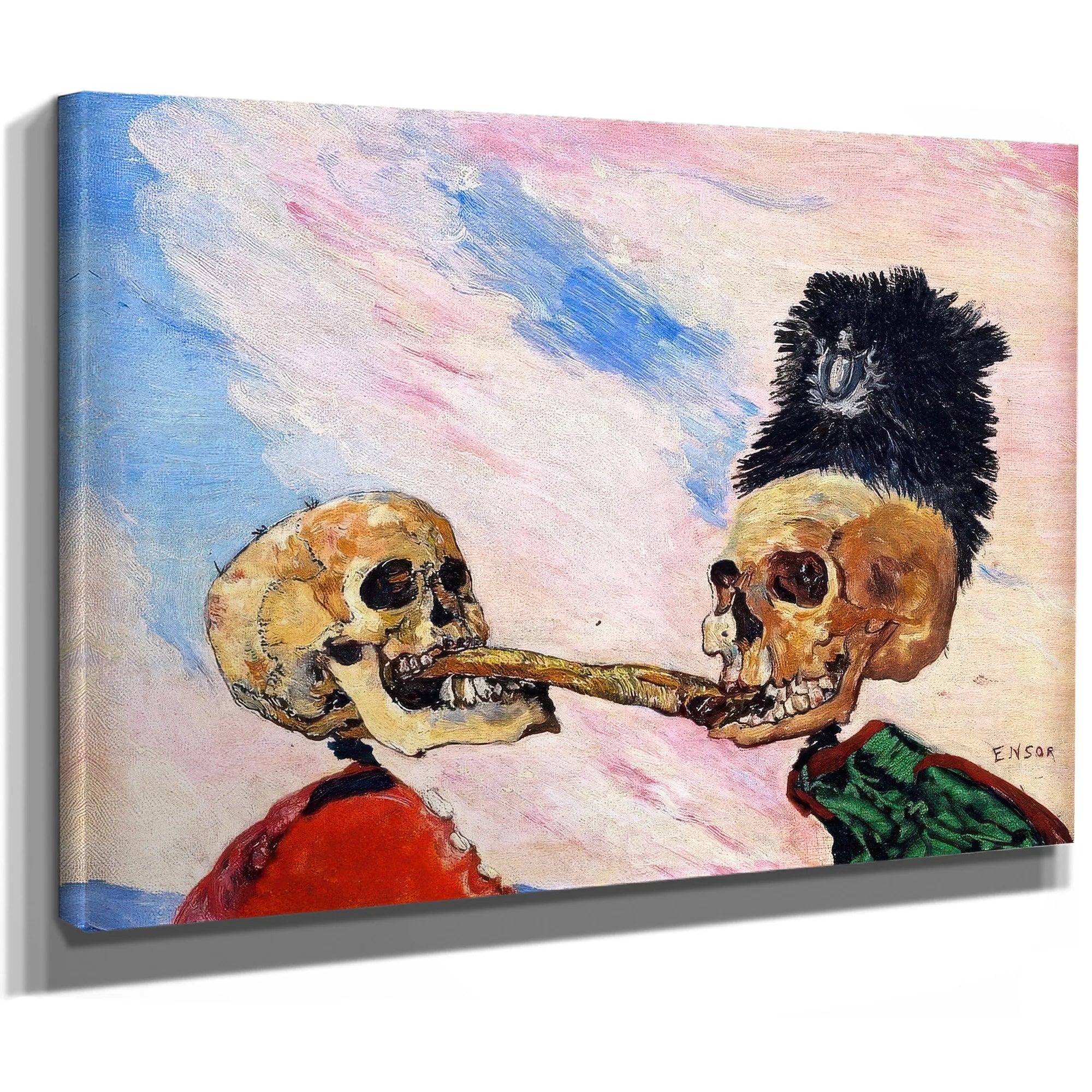 Skeletons Fighting Over A Picked Herring By James Ensor Fine Art Print