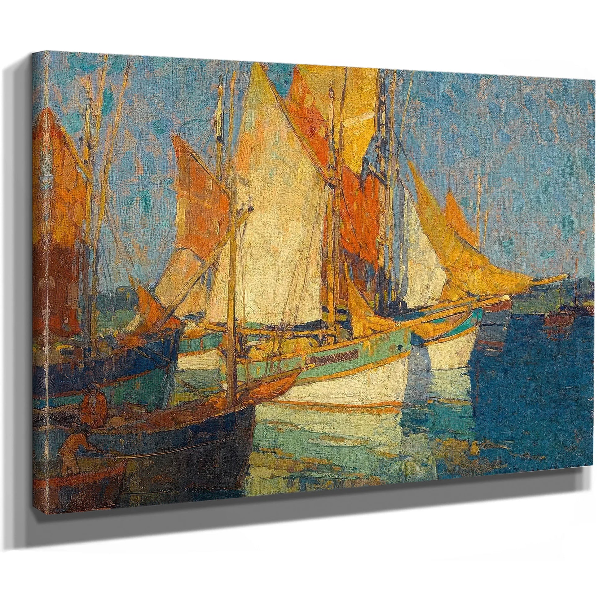 Sunlight On Brittany Boats By Edgar Payne Fine Art Print