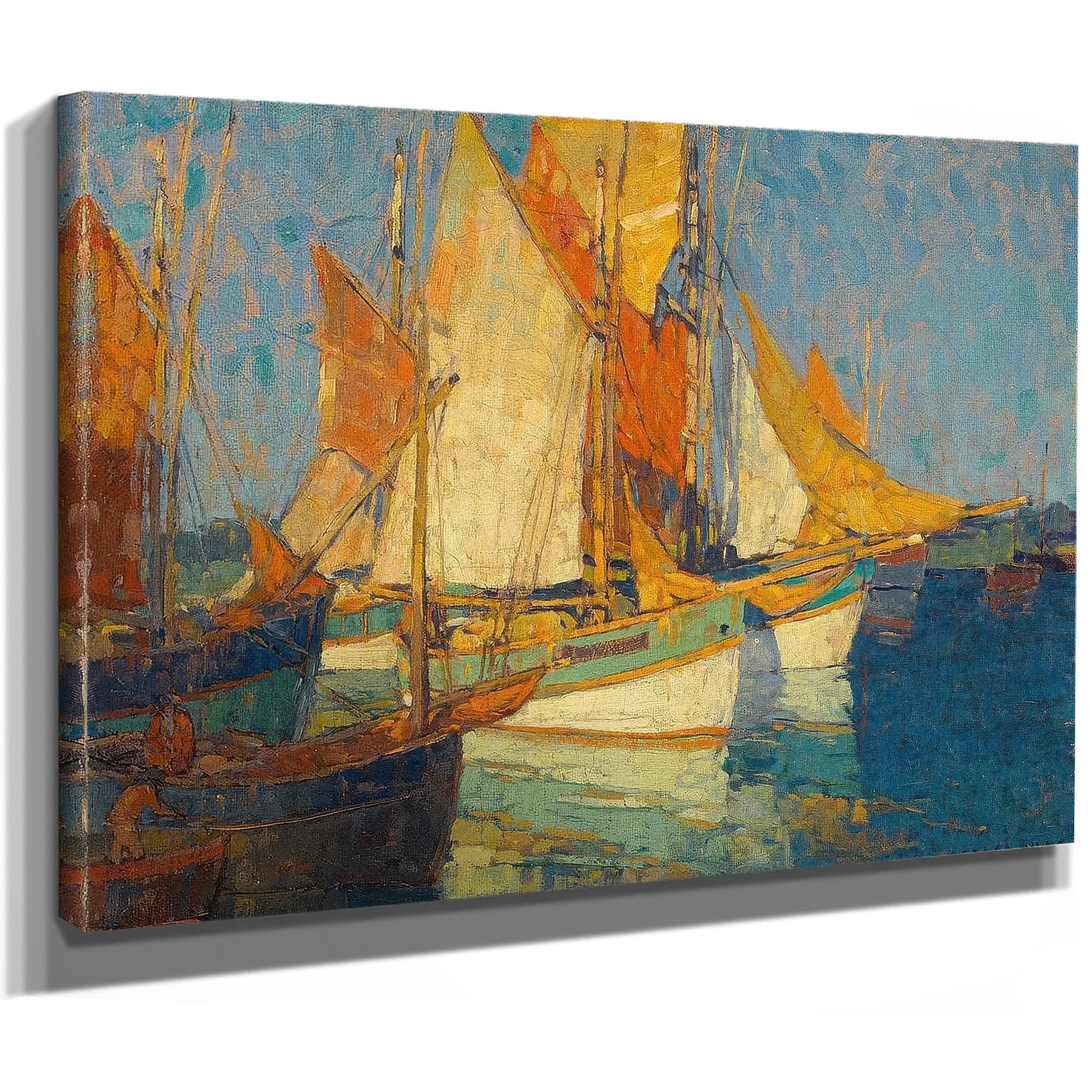 Sunlight On Brittany Boats By Edgar Payne Fine Art Print