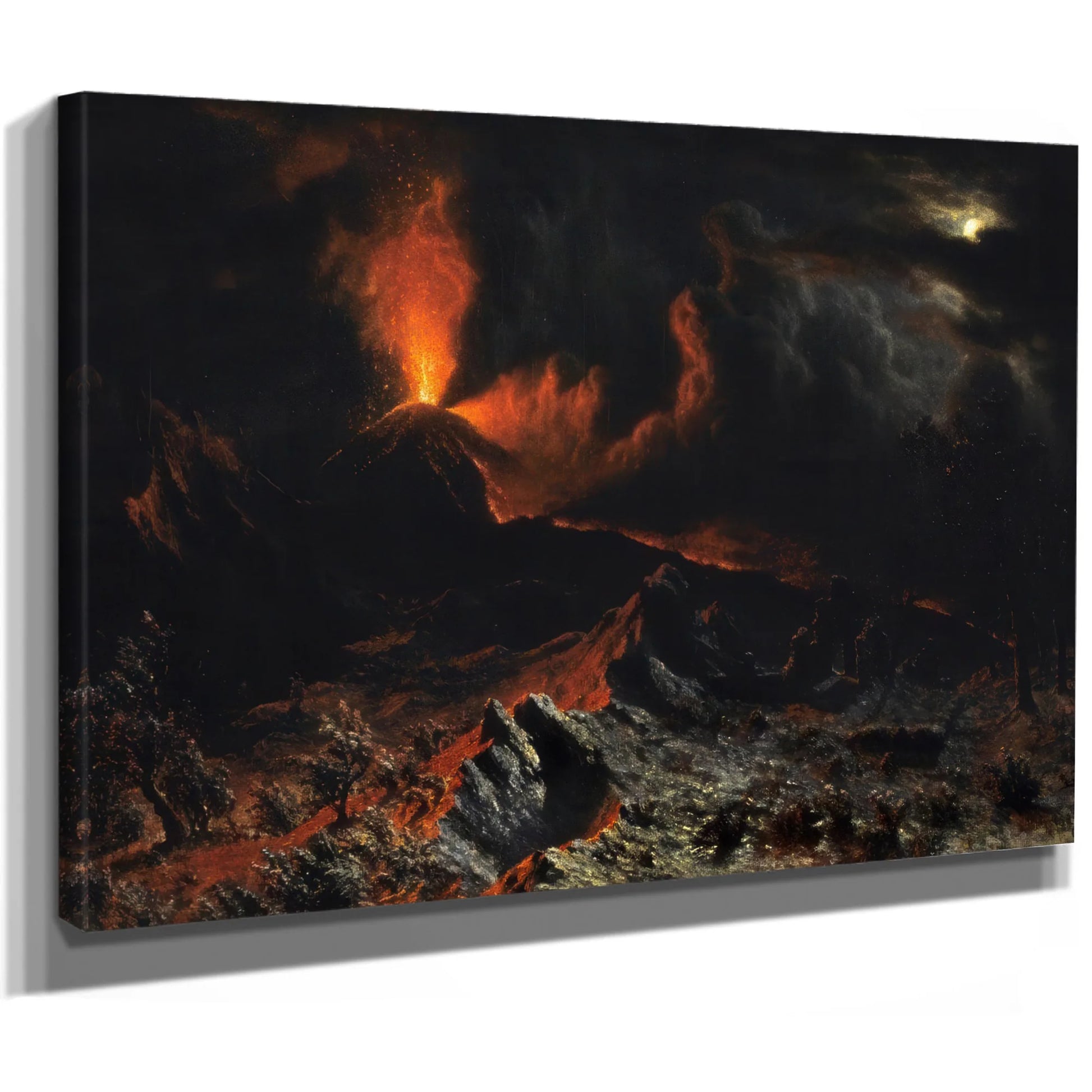 Mount Vesuvius At Midnight By Albert Bierstadt Fine Art Print