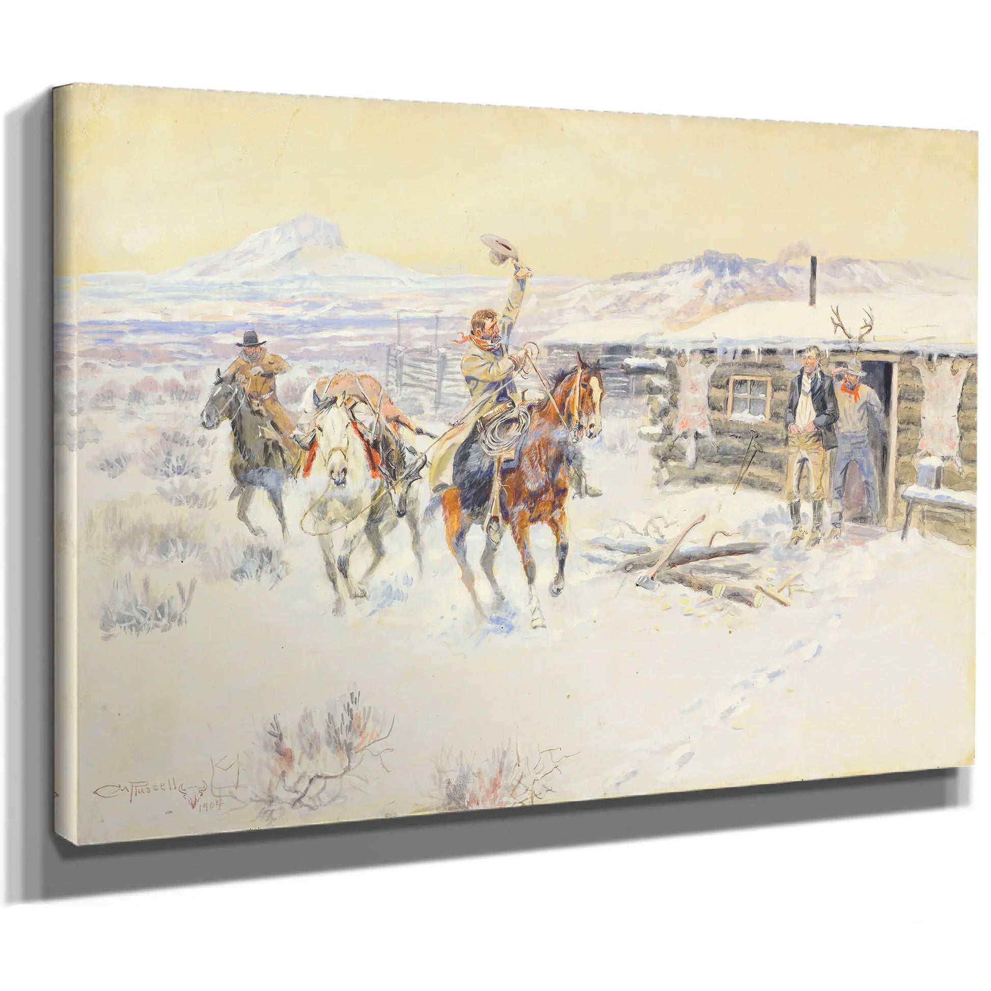 Christmas At The Line Camp by Charles Marion Russell