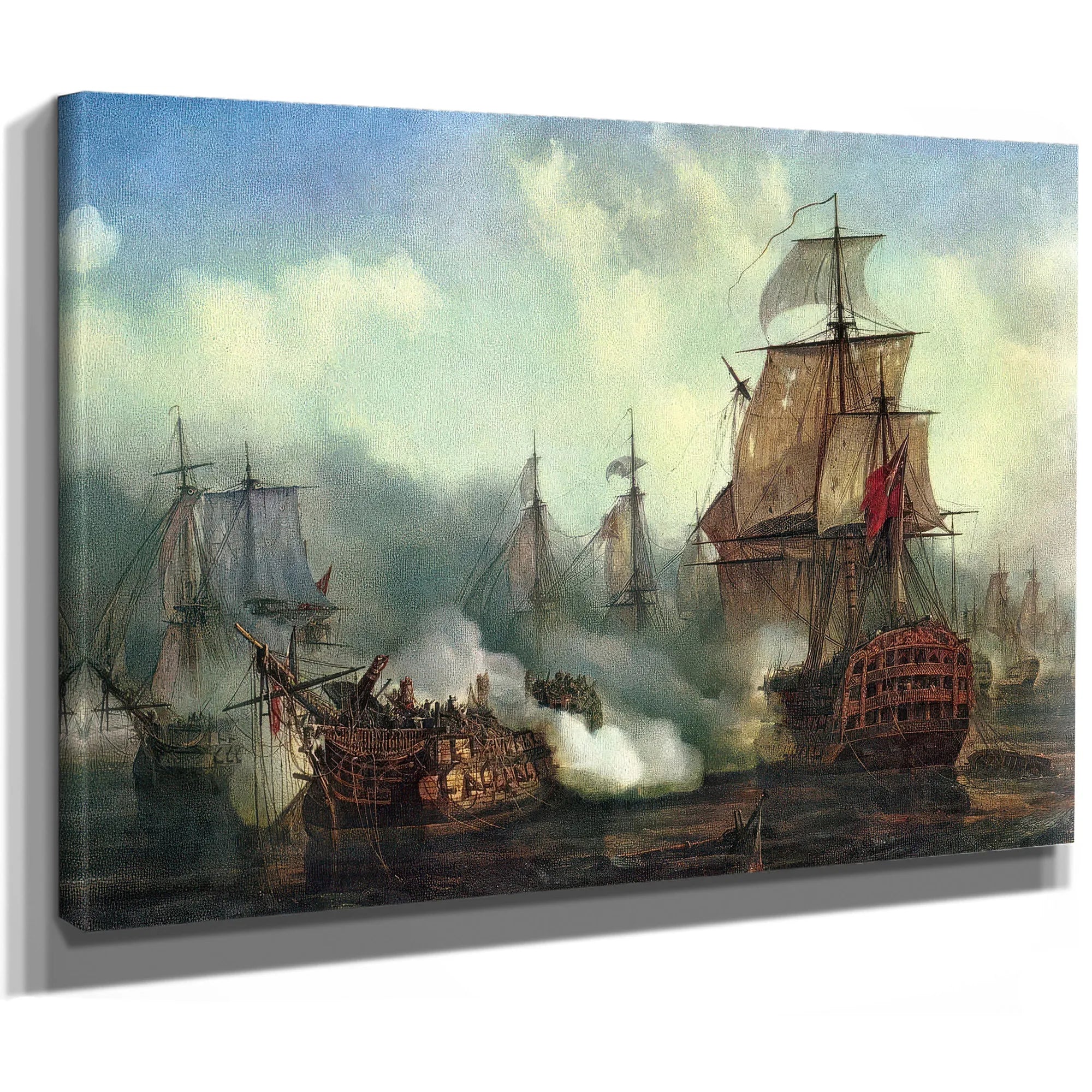 Battle Of Trafalgar By Louis Philippe Crepin Fine Art Print