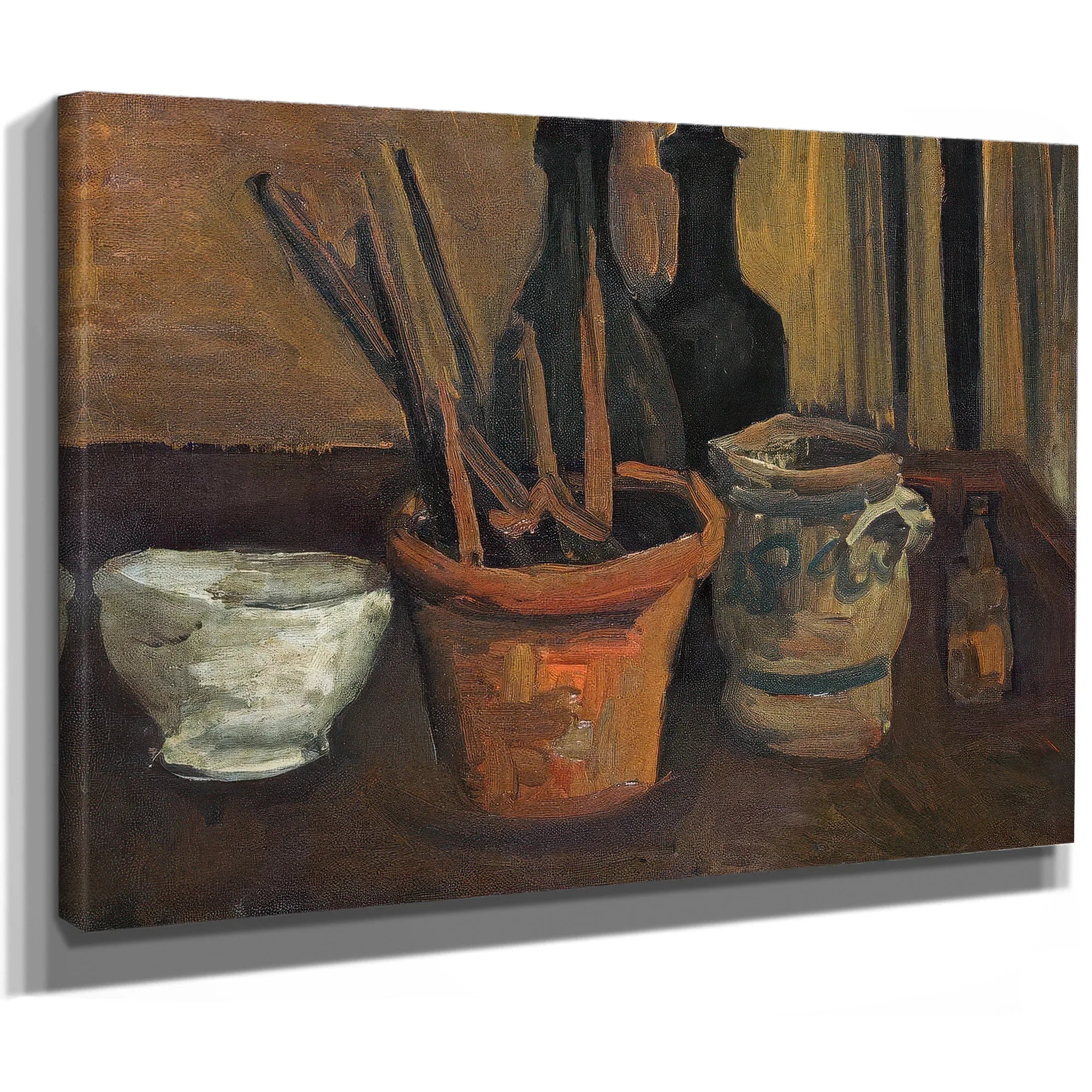 Still Life Of Paintbrushes In A Flowerpot By Vincent Van Gogh Fine Art Print