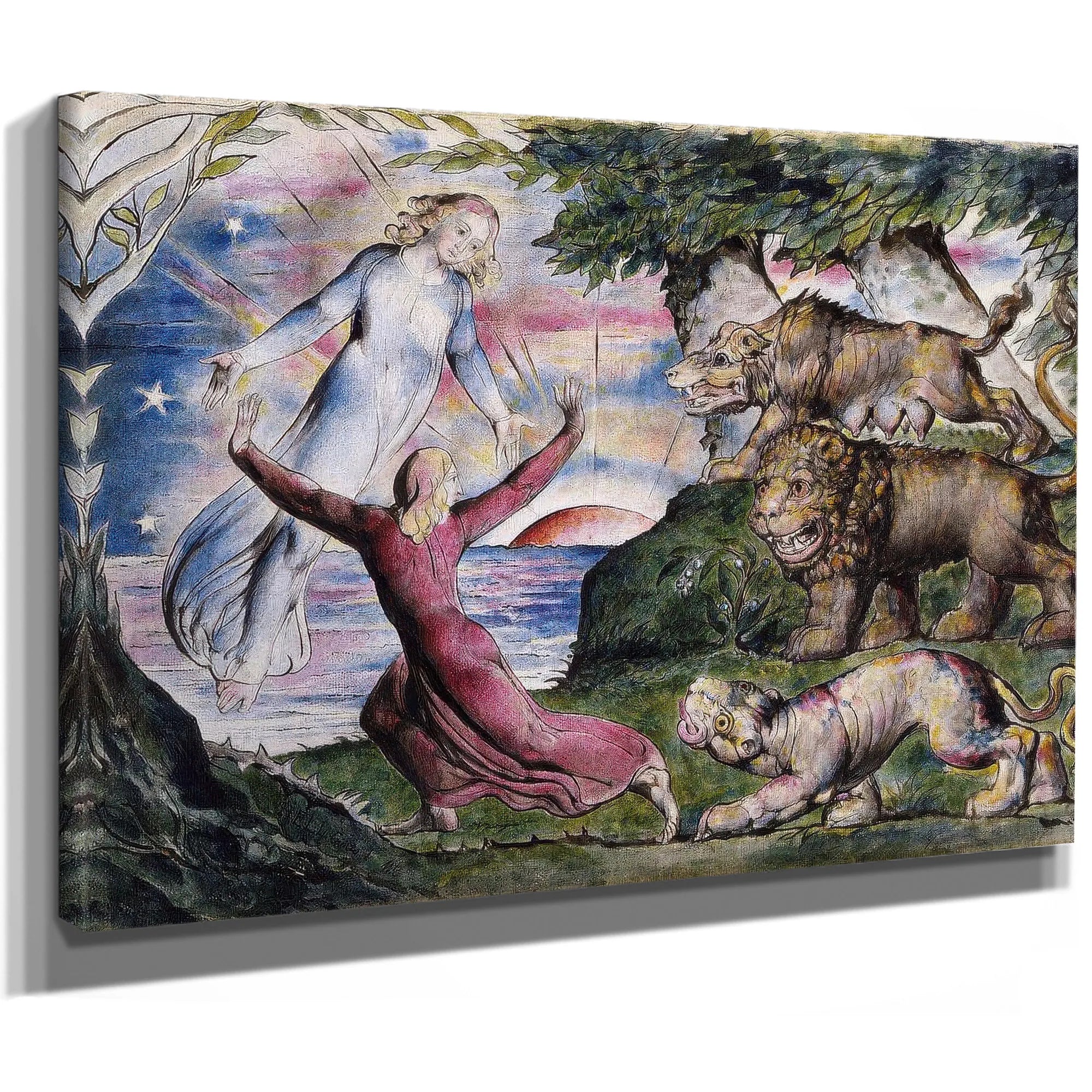 Dante Running From The Three Beasts 1824 1827 Pen And Ink 37 0X52 5Cm By William Blake Fine Art Print