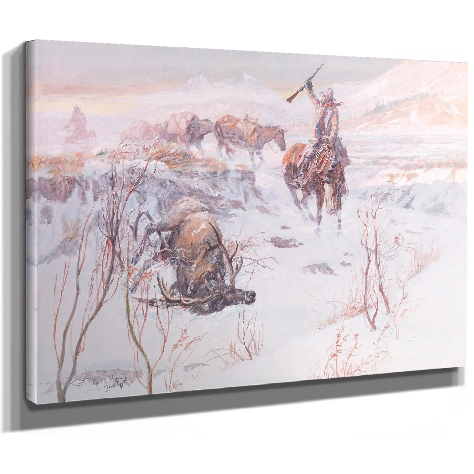 Christmas Dinner For The Men On The Trail by Charles Marion Russell