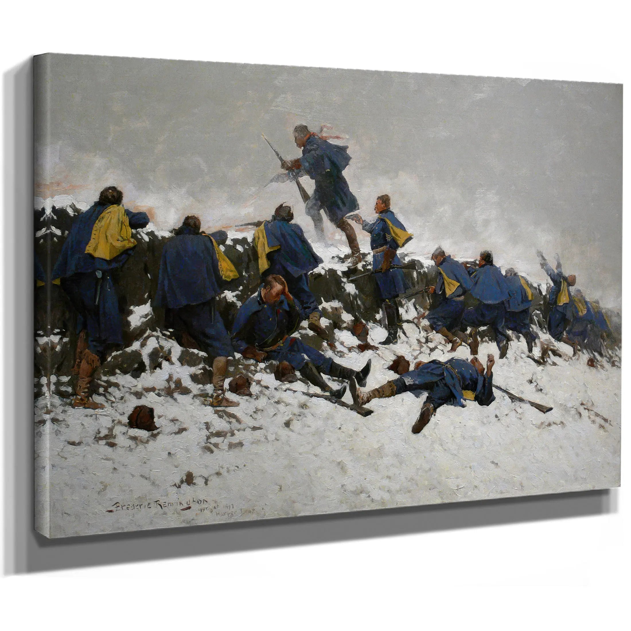 Remington Through The Smoke Sprang The Daring Soldier by Frederic Remington