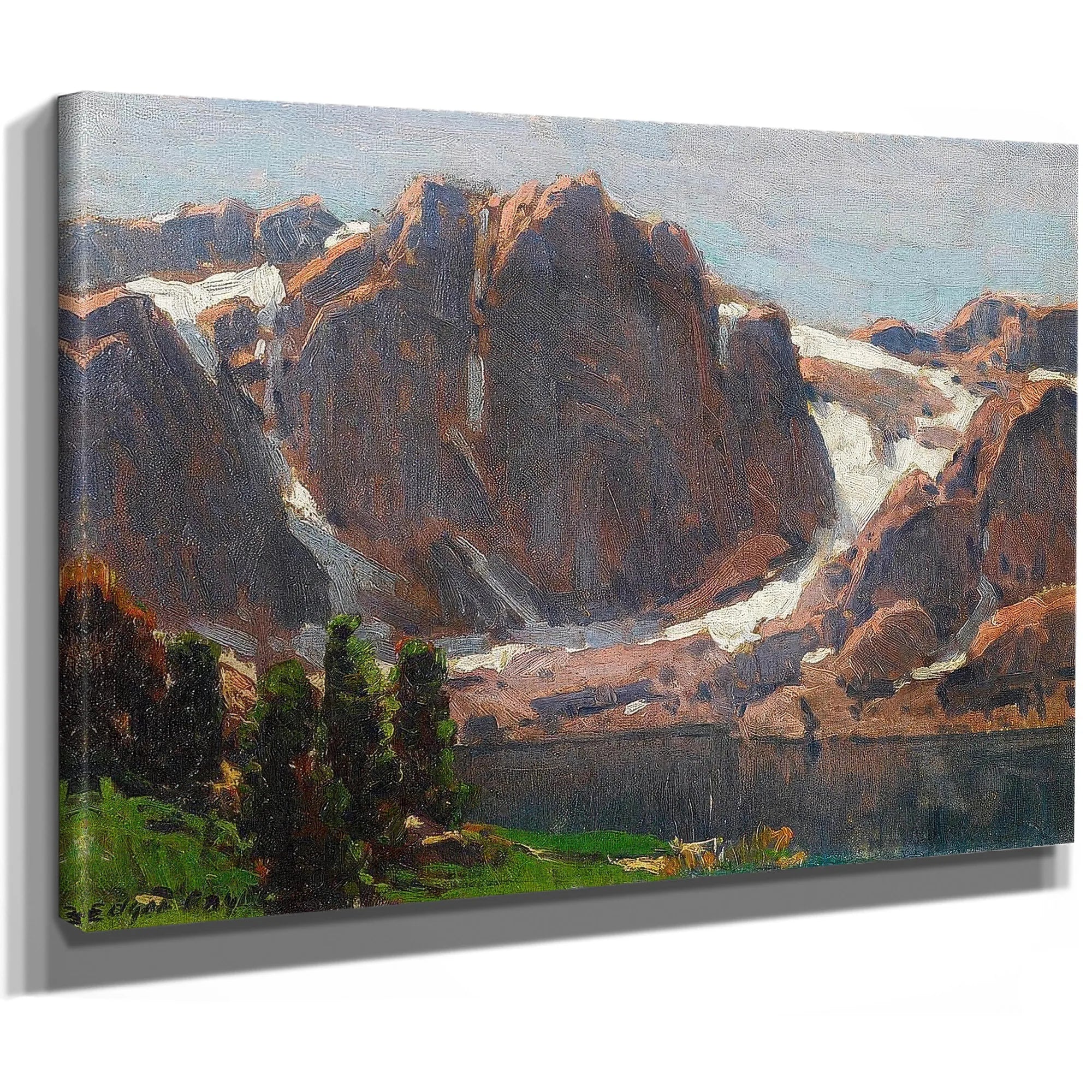 Temple Crag, High Sierra Lake By Edgar Payne Fine Art Print