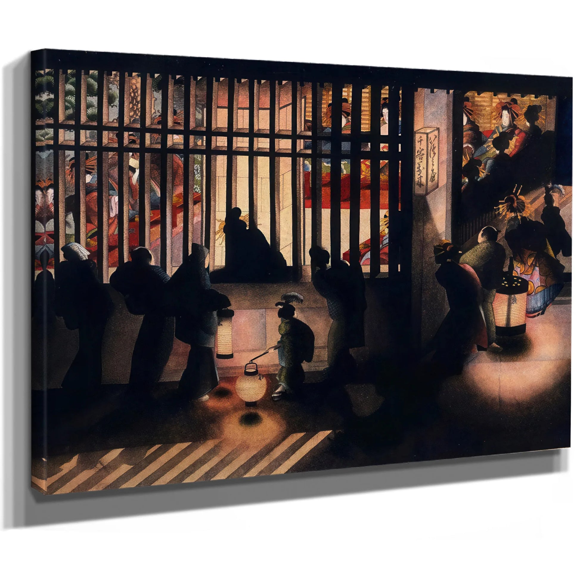 Night Scene In The Yoshiwara 1850 By Katsushika Oi Fine Art Print