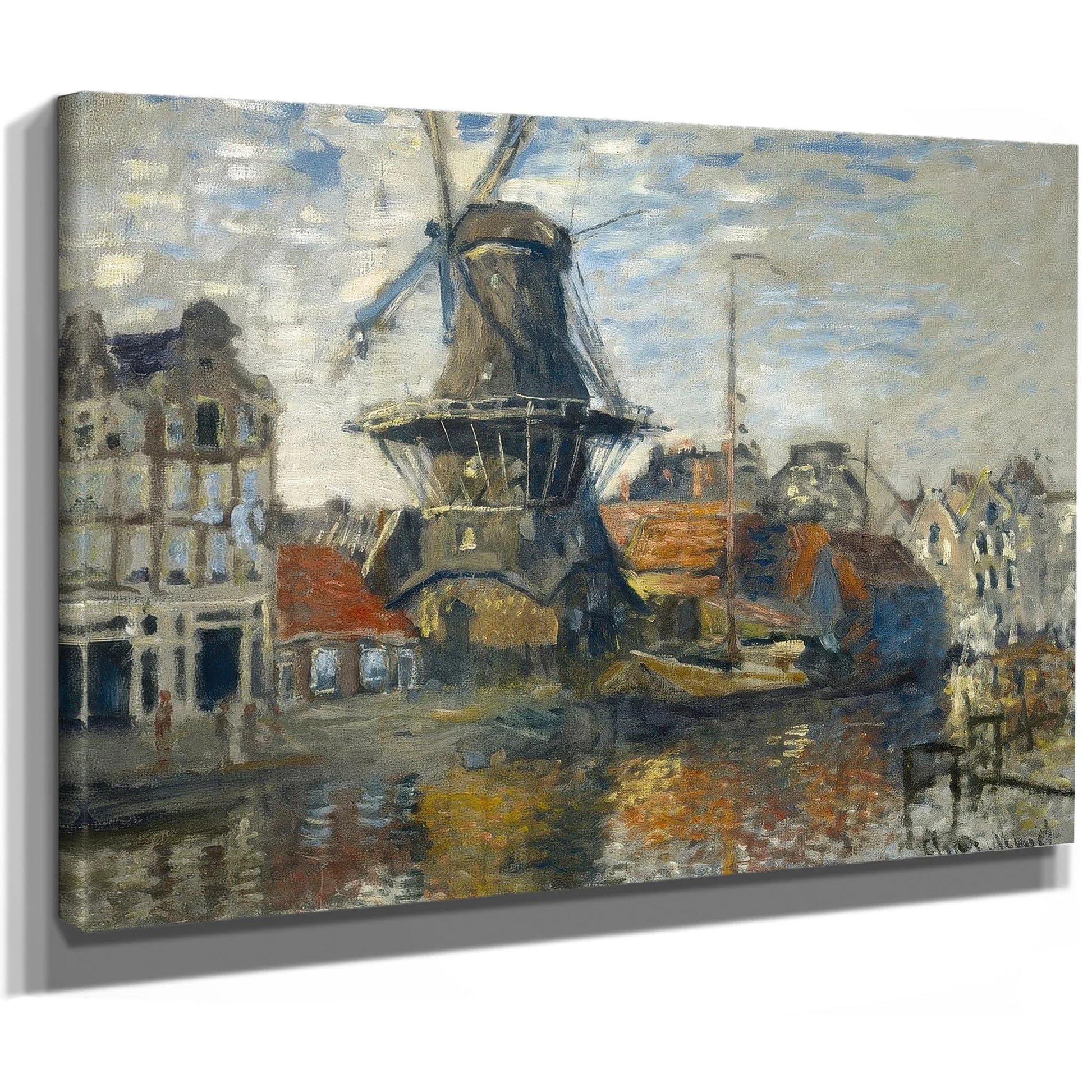 The Windmill On The Onbekende Gracht, Amsterdam By Claude Monet Fine Art Print