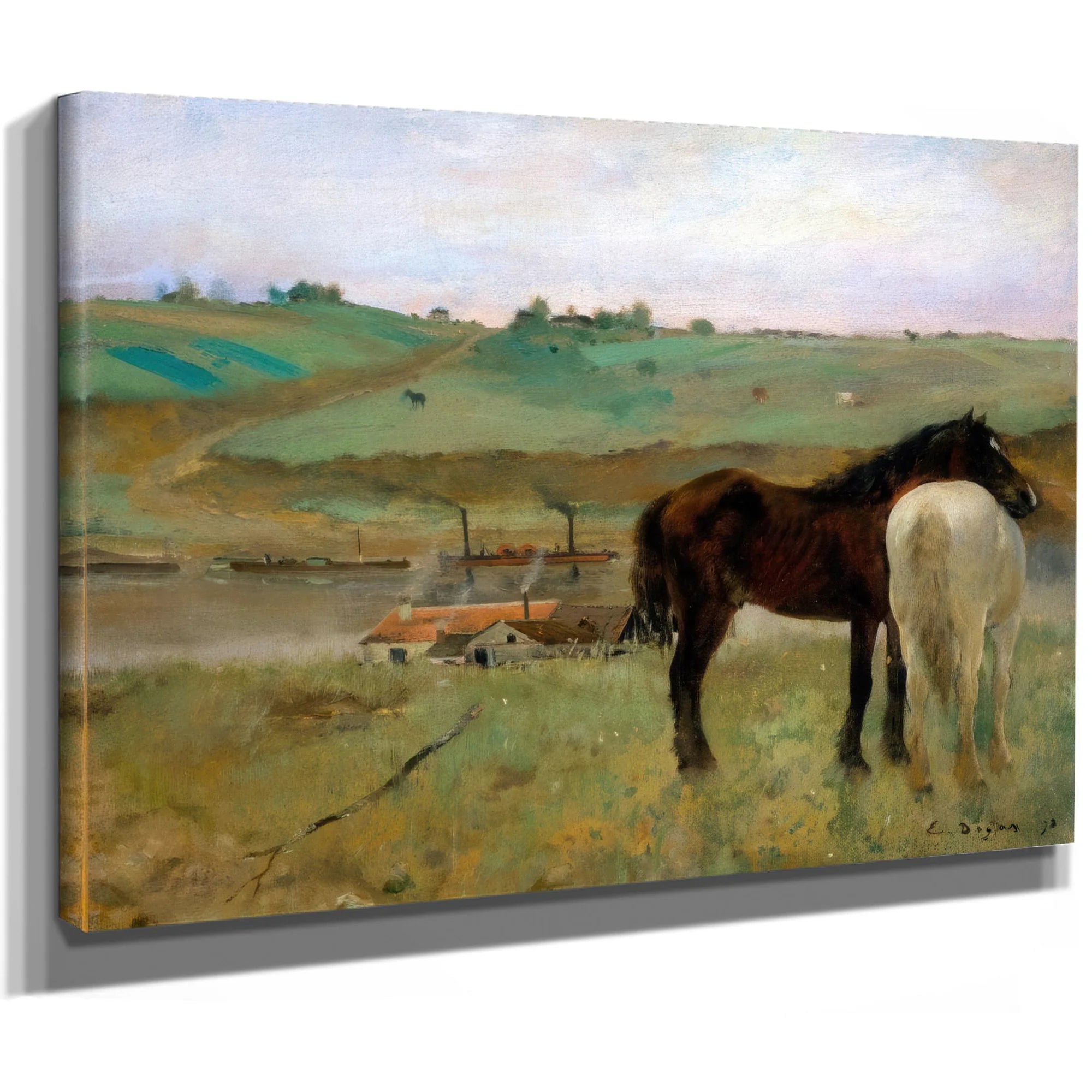 Horse In A Meadow By Edgar Degas Fine Art Print