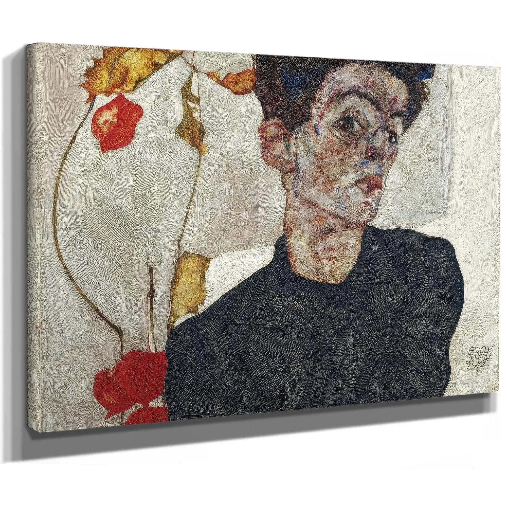 Self Portrait With Physalis 1912 32 2X39 8Cm Leopold Museum By Egon Schiele Fine Art Print