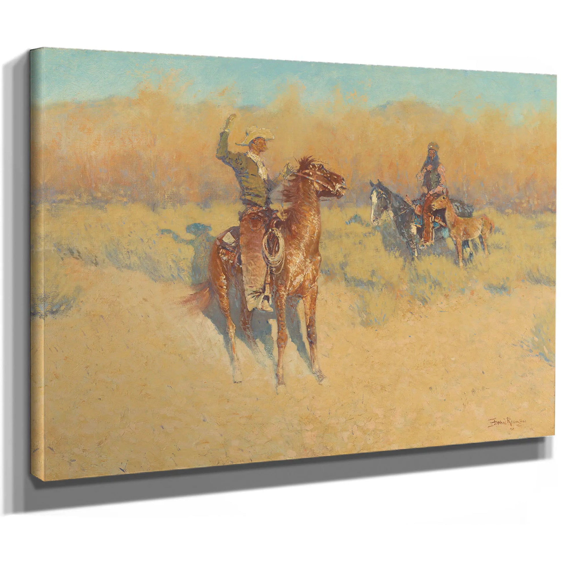 The Long Horn Cattle Sign by Frederic Remington