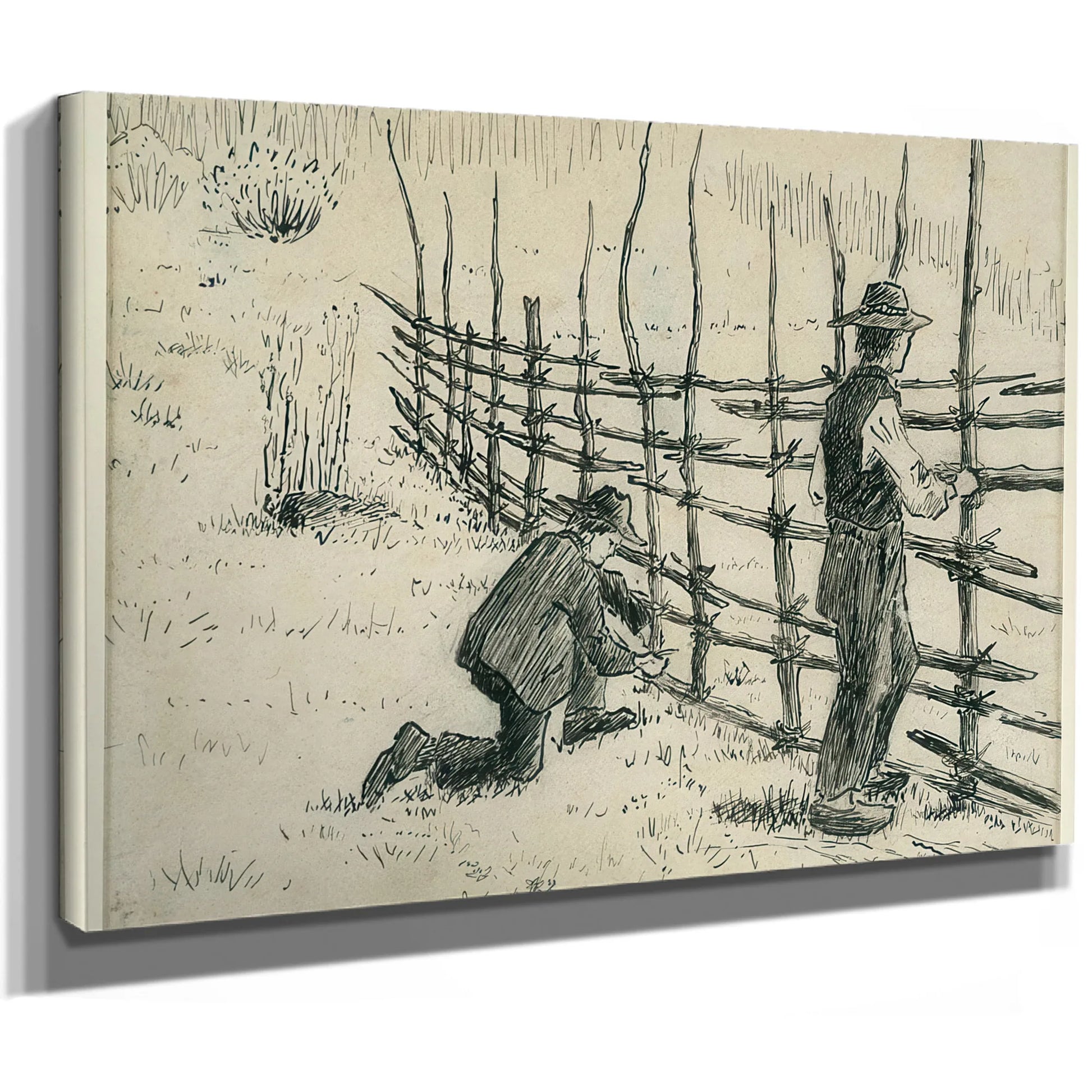 Men Binding Hay Racks By Nicolai Astrup Fine Art Print