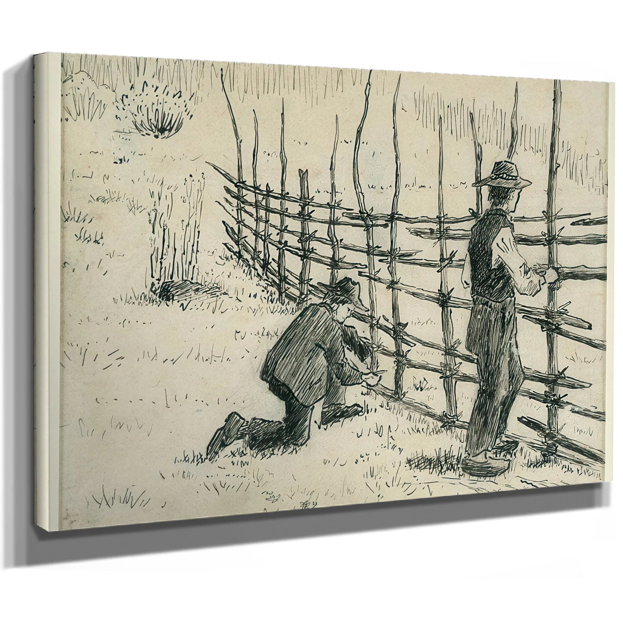 Men Binding Hay Racks By Nicolai Astrup Fine Art Print