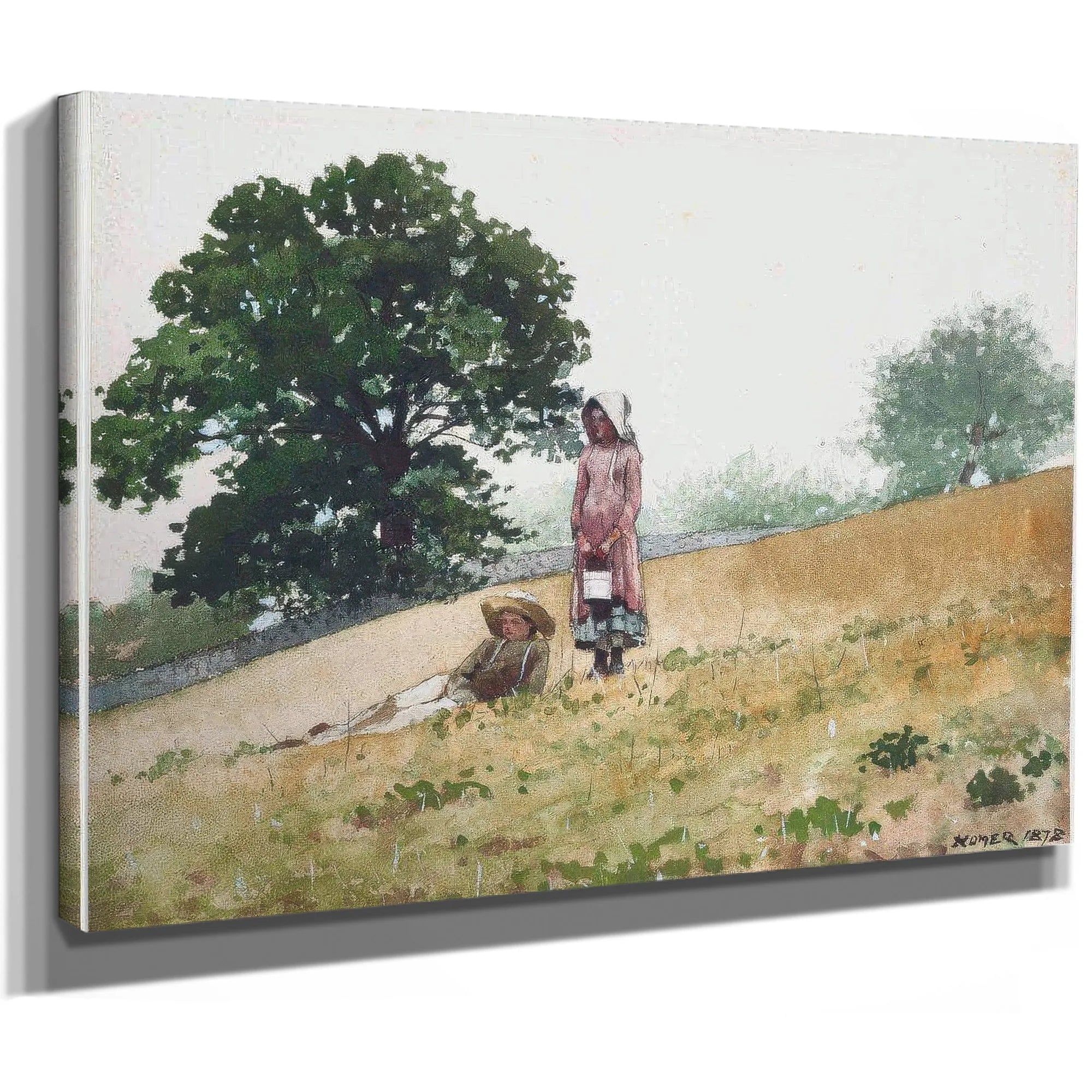 Boy And Girl On A Hillside 1878 By Winslow Homer Fine Art Print