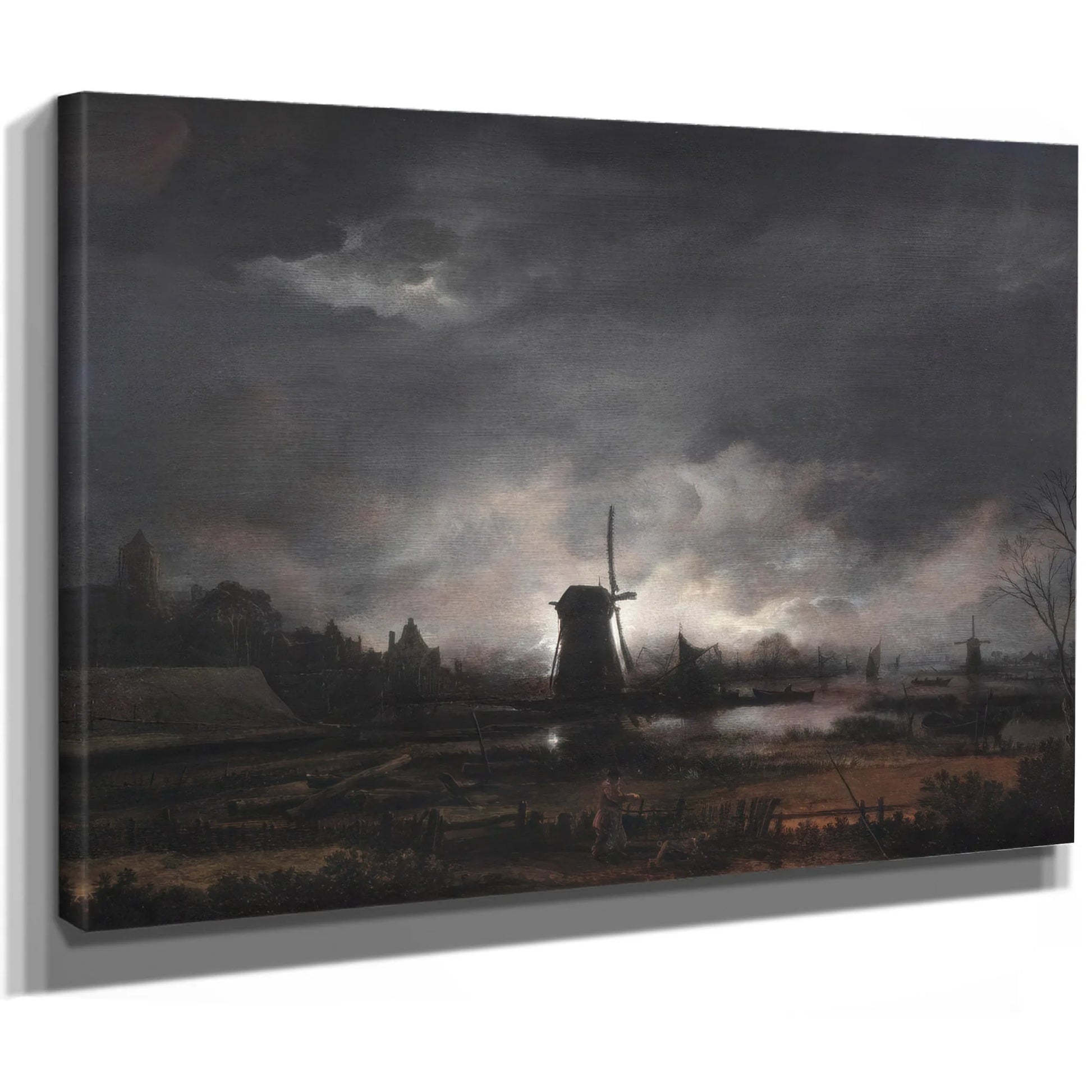 Moonlit Landscape With A Windmill Early To Mid 1650'S By Aert Van Der Neer Fine Art Print